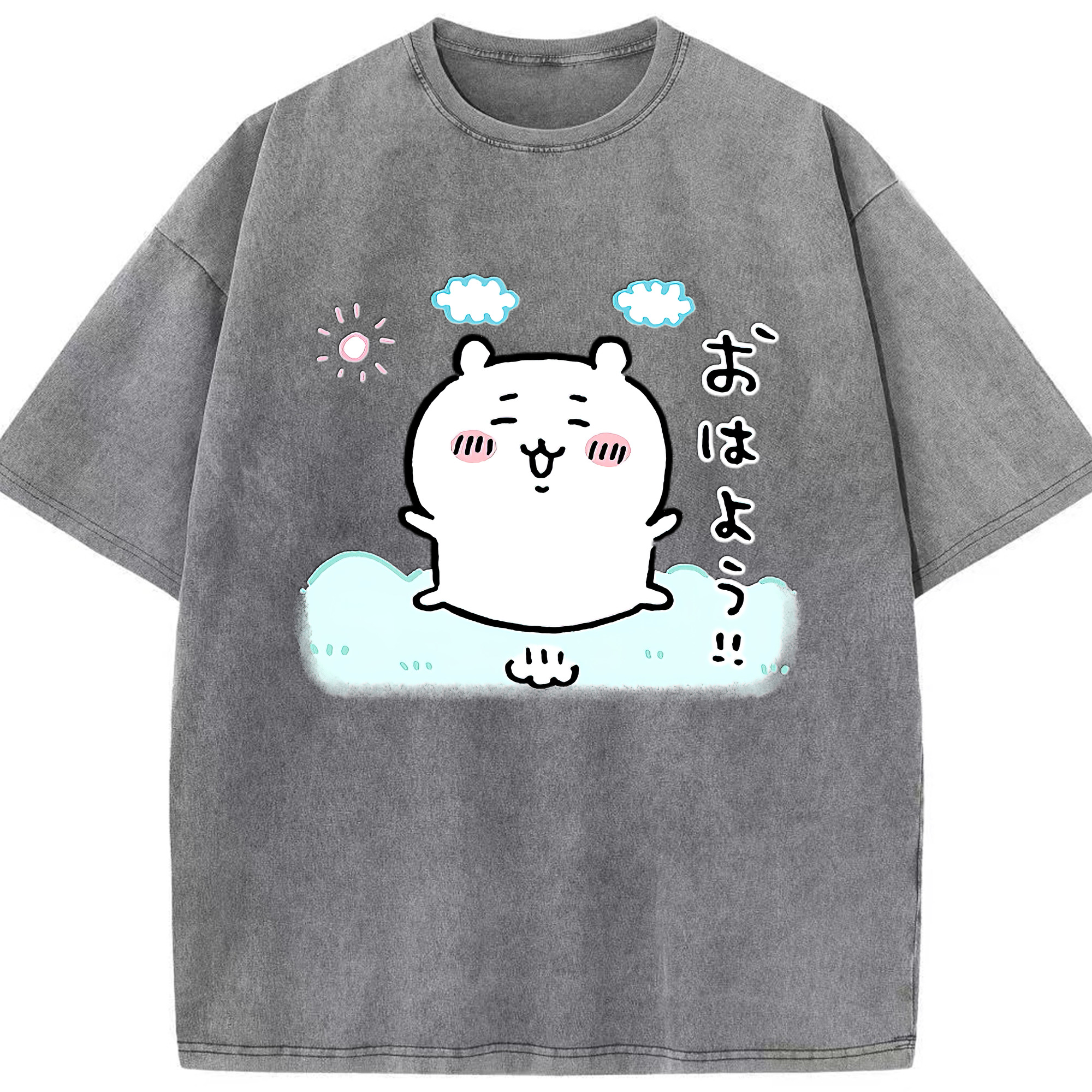（画像用） ちいかわ ちいかわ Chii-kawa chiikawa 綿100% ヴィンテージ風 半袖Tシャツ（フロントプリント）