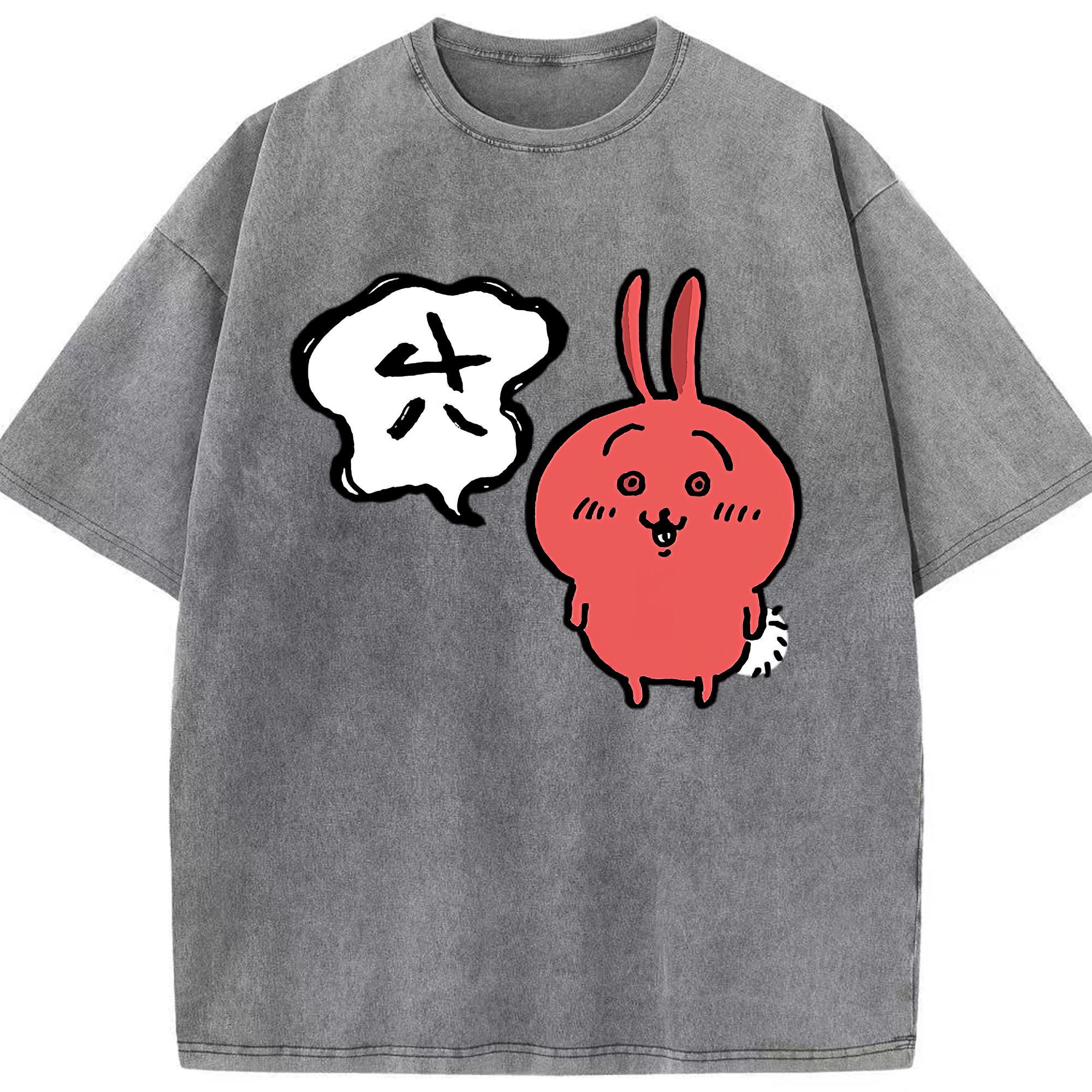 （画像用） ちいかわ ハチワレ Chii-kawa hachiware 綿100% ヴィンテージ風 半袖Tシャツ（フロントプリント）