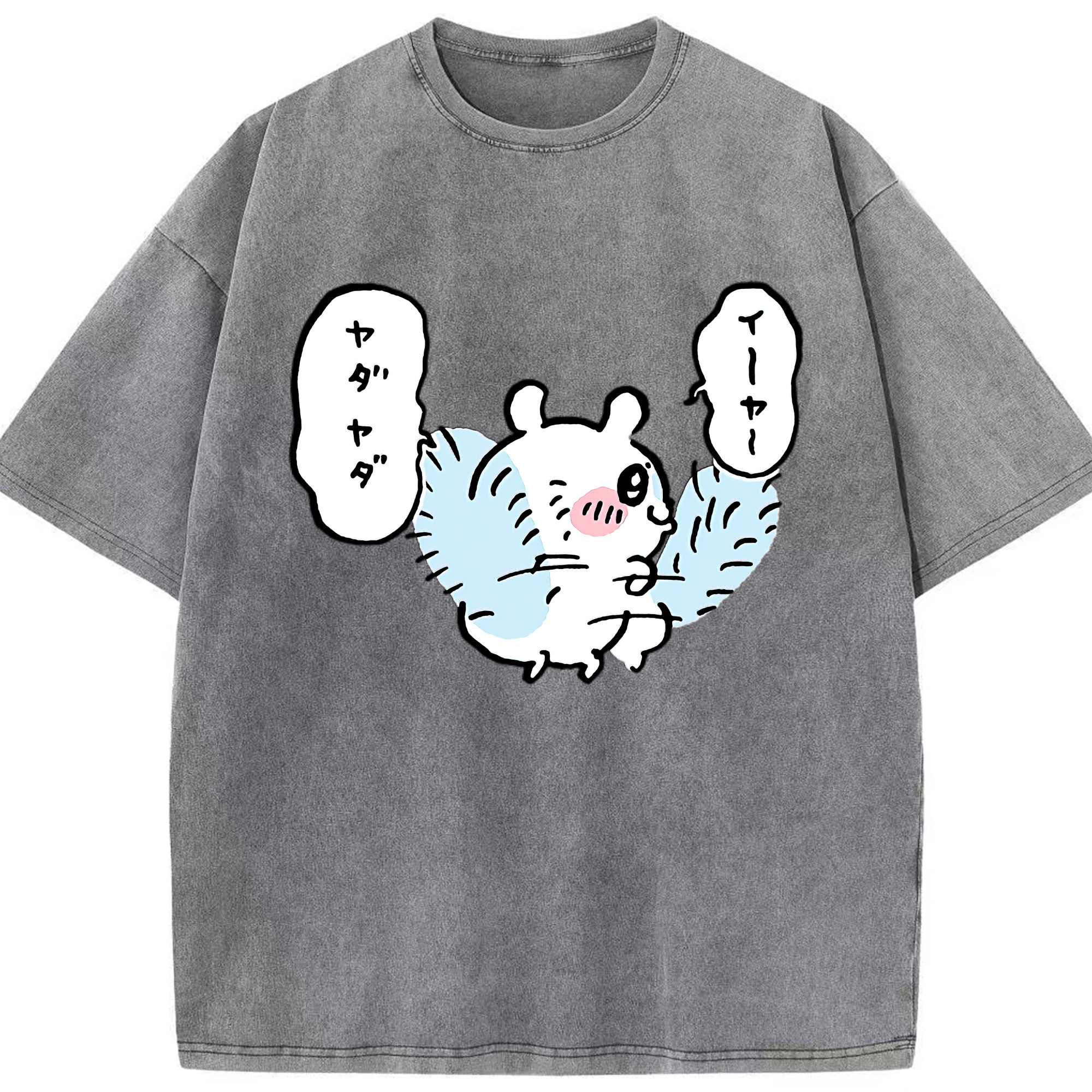 （画像用） ちいかわ モモンガ Chii-kawa Momonga 綿100% ヴィンテージ風 半袖Tシャツ（フロントプリント）