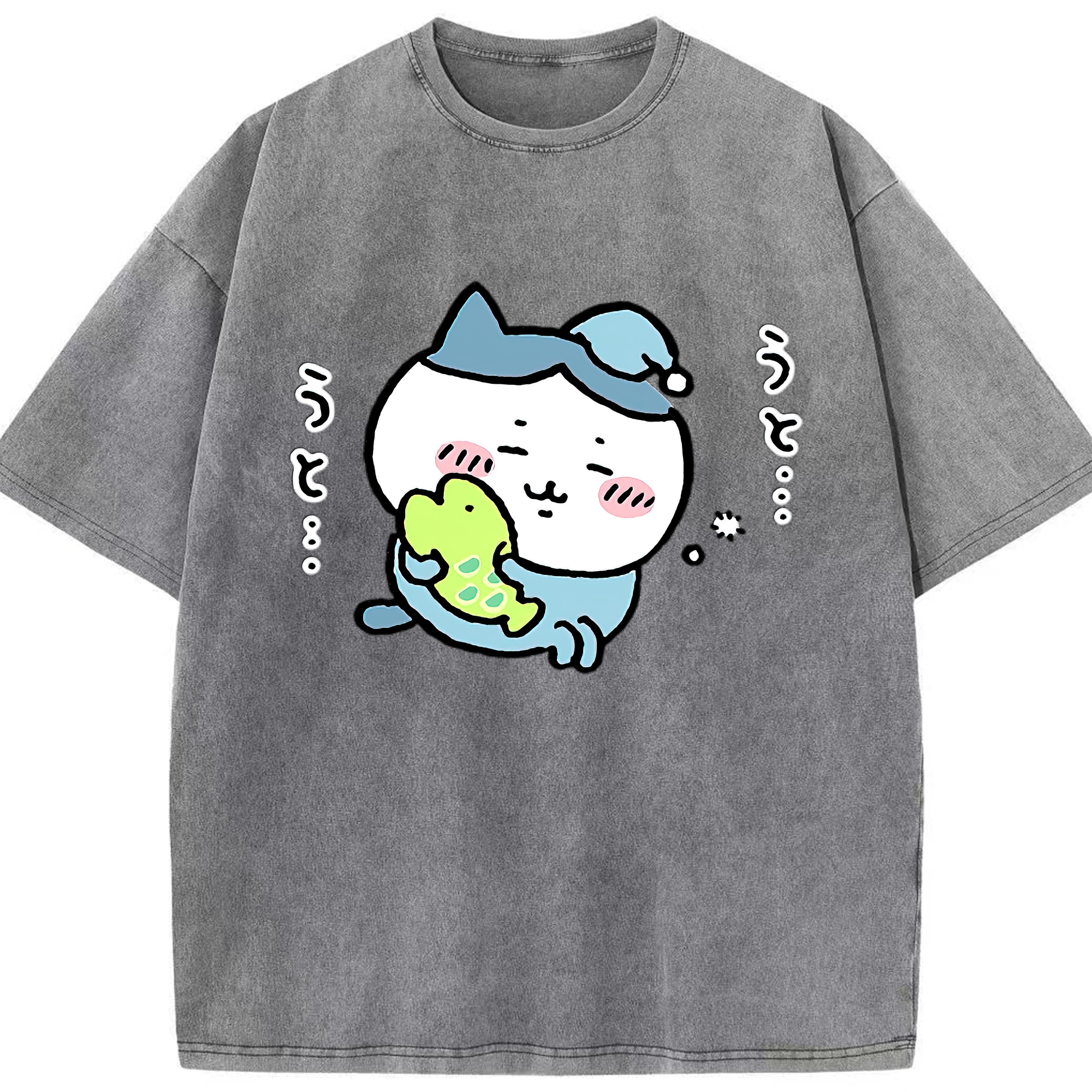 （画像用） ちいかわ ハチワレ Chii-kawa hachiware 綿100% ヴィンテージ風 半袖Tシャツ（フロントプリント）