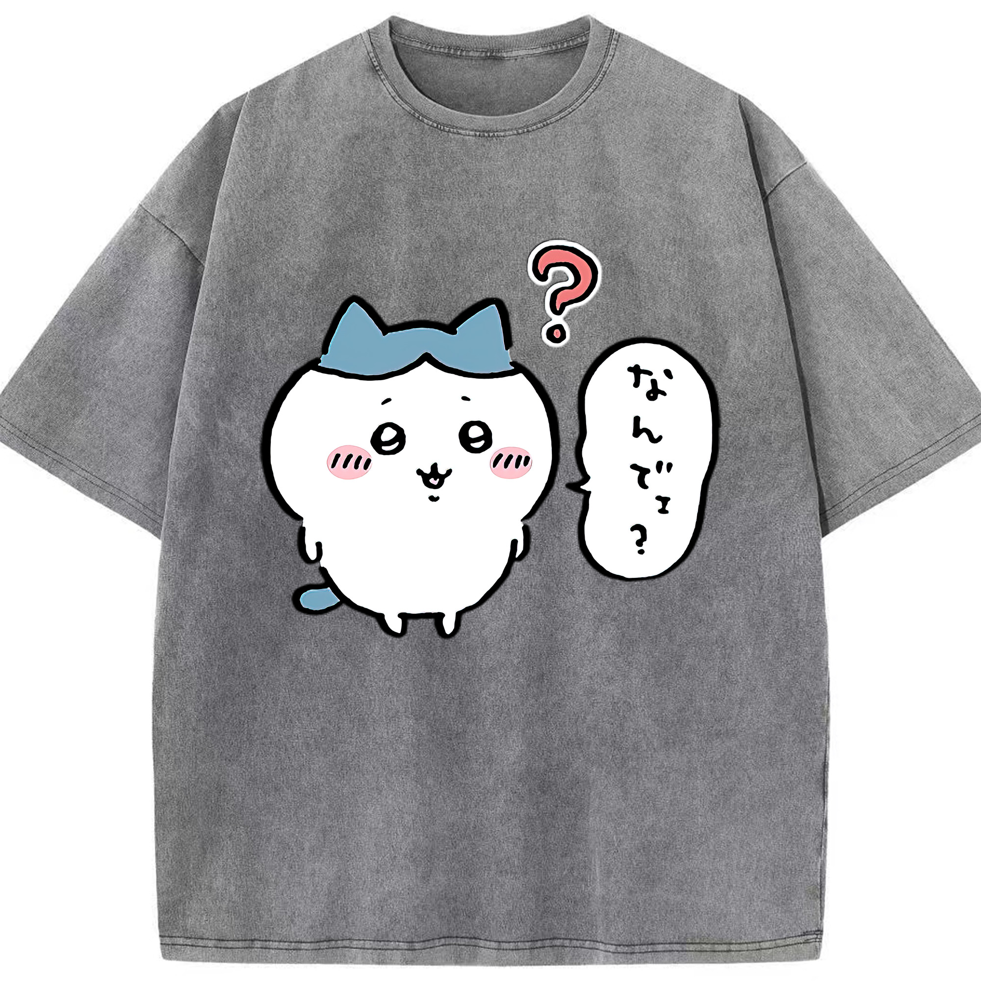 （画像用） ちいかわ ハチワレ Chii-kawa hachiware 綿100% ヴィンテージ風 半袖Tシャツ（フロントプリント）