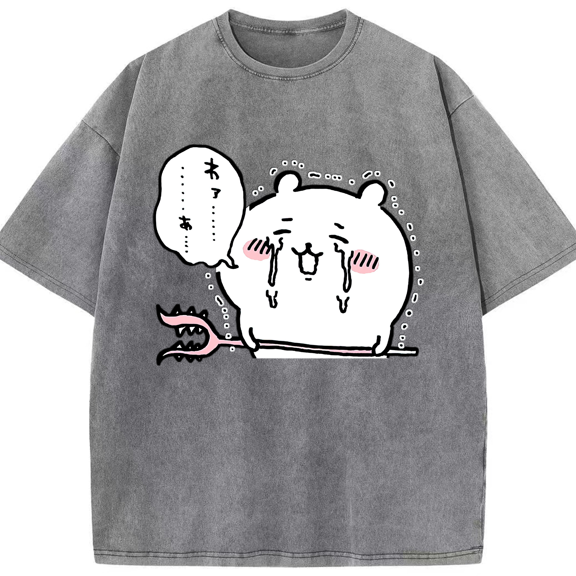 （画像用） ちいかわ ちいかわ Chii-kawa chiikawa 綿100% ヴィンテージ風 半袖Tシャツ（フロントプリント）
