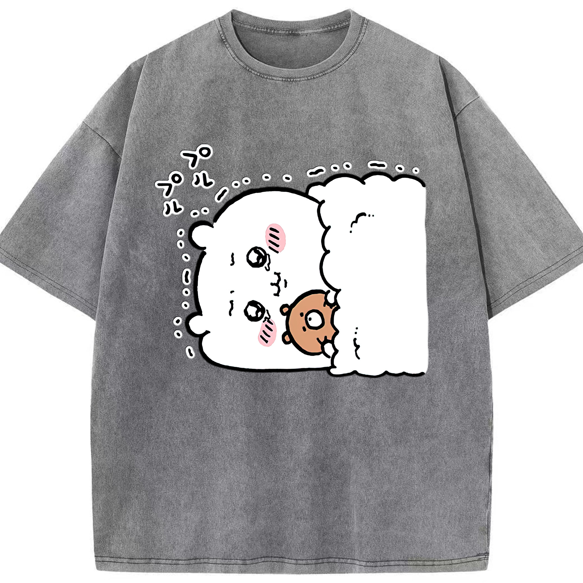 （画像用） ちいかわ ちいかわ Chii-kawa chiikawa 綿100% ヴィンテージ風 半袖Tシャツ（フロントプリント）