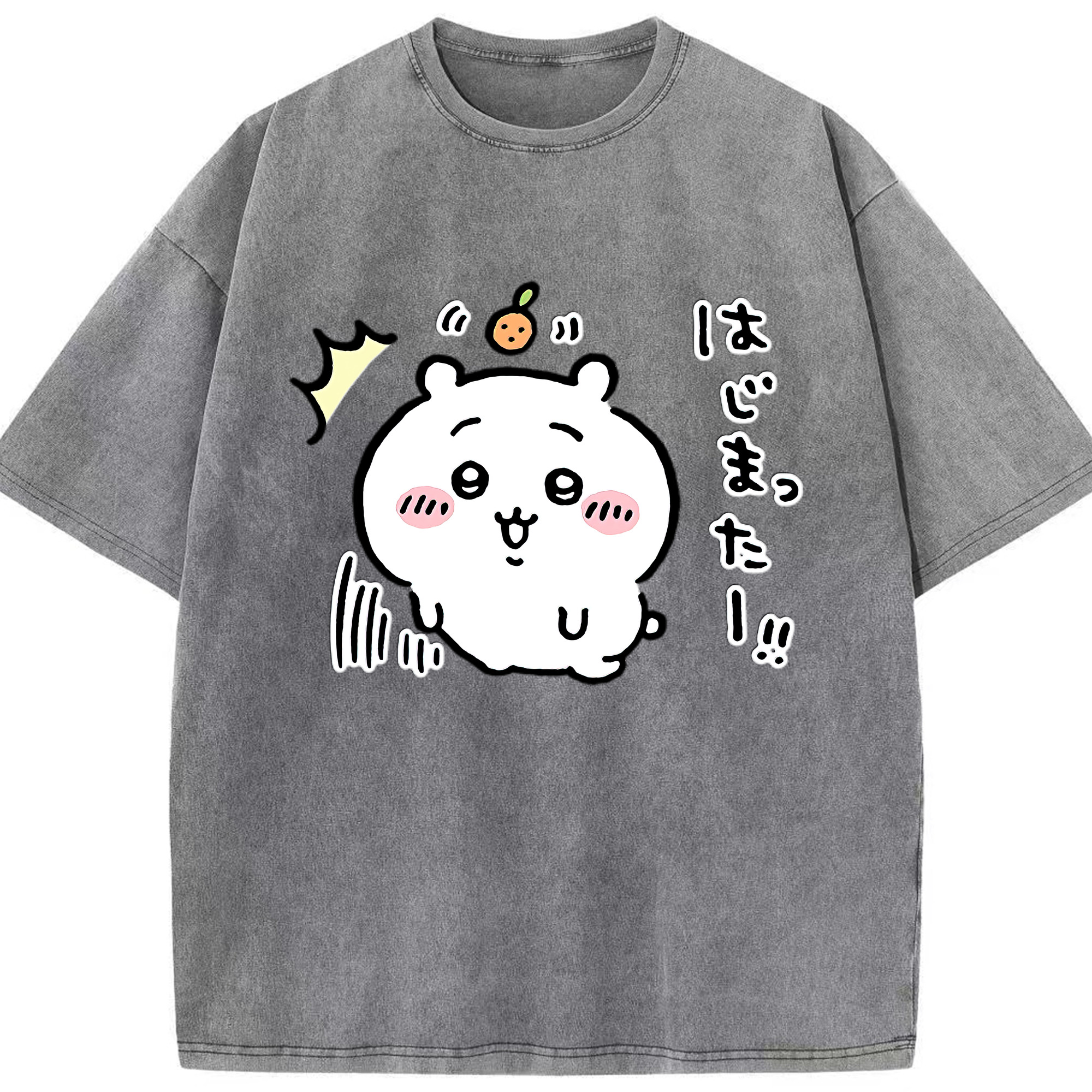 （画像用） ちいかわ ちいかわ Chii-kawa chiikawa 綿100% ヴィンテージ風 半袖Tシャツ（フロントプリント）