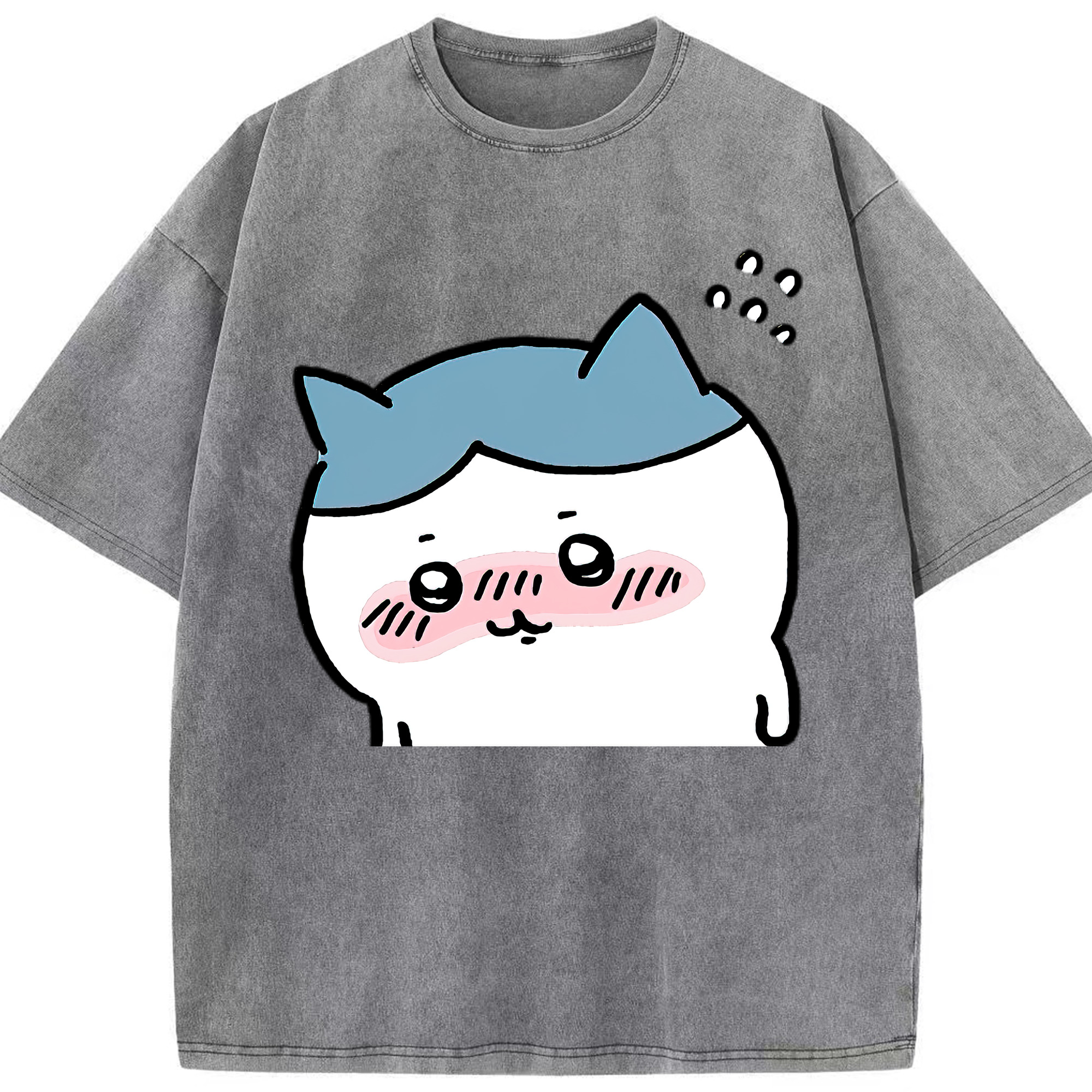 （画像用） ちいかわ ハチワレ Chii-kawa hachiware 綿100% ヴィンテージ風 半袖Tシャツ（フロントプリント）
