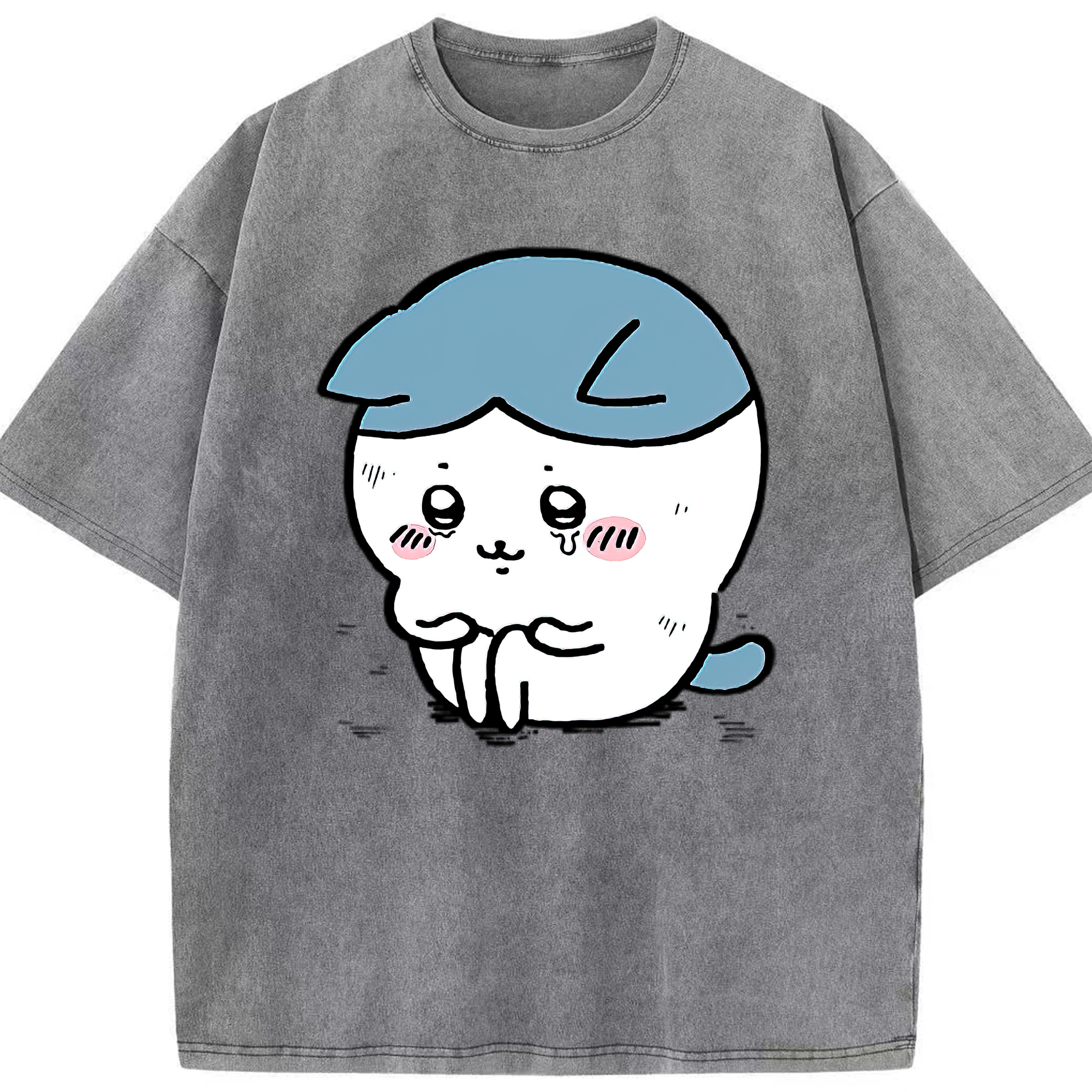 （画像用） ちいかわ ハチワレ Chii-kawa hachiware 綿100% ヴィンテージ風 半袖Tシャツ（フロントプリント）