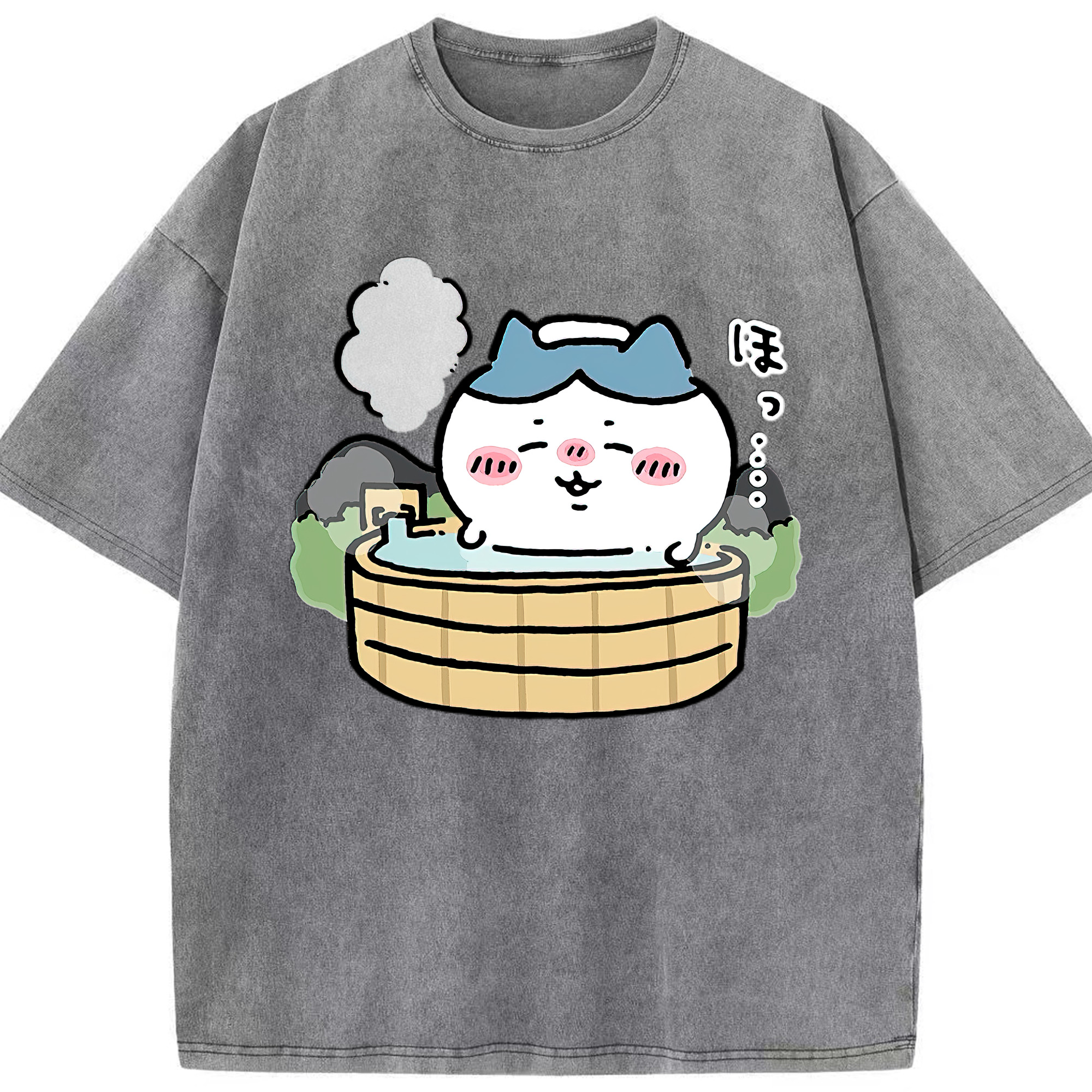 （画像用） ちいかわ ハチワレ Chii-kawa hachiware 綿100% ヴィンテージ風 半袖Tシャツ（フロントプリント）
