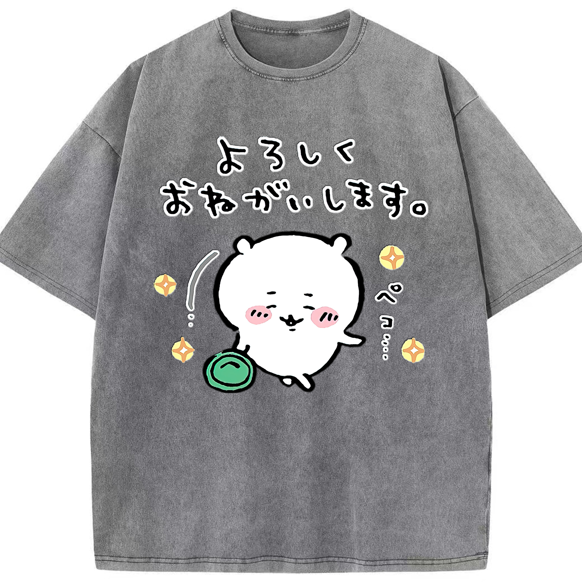 （画像用） ちいかわ ちいかわ Chii-kawa chiikawa 綿100% ヴィンテージ風 半袖Tシャツ（フロントプリント）
