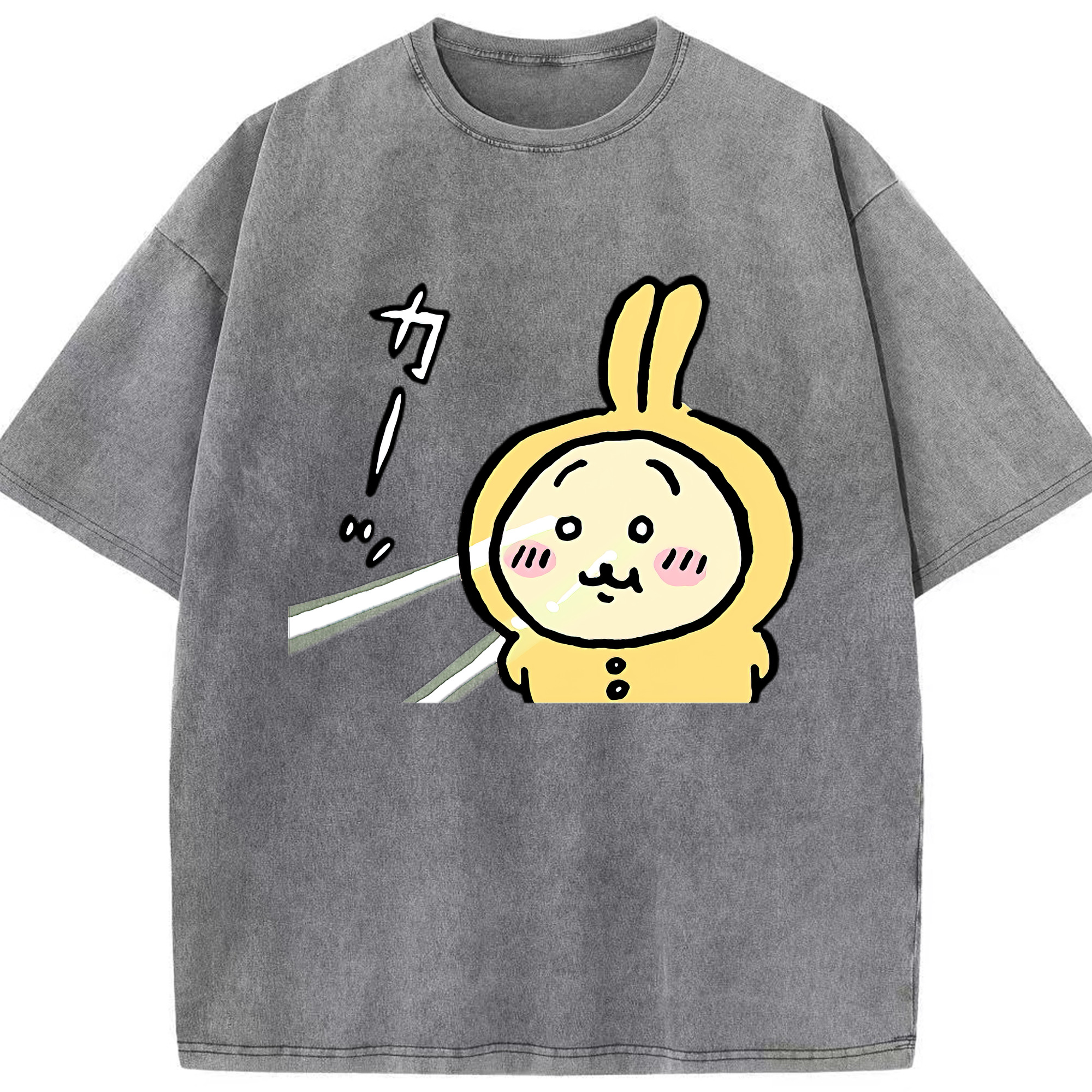（画像用） ちいかわ うさぎ Chii-kawa usagi 綿100% ヴィンテージ風 半袖Tシャツ（フロントプリント）