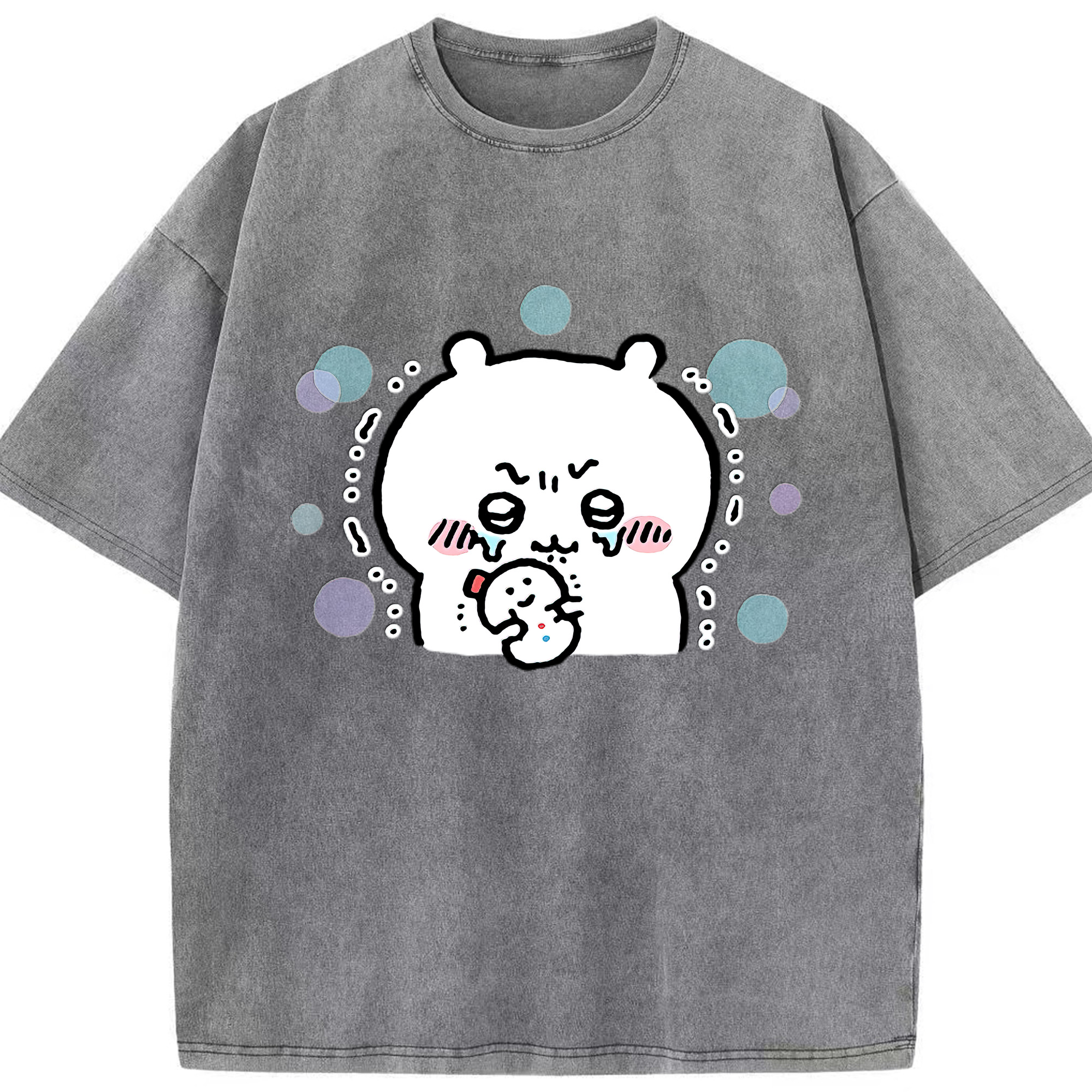 （画像用） ちいかわ ちいかわ Chii-kawa chiikawa 綿100% ヴィンテージ風 半袖Tシャツ（フロントプリント）