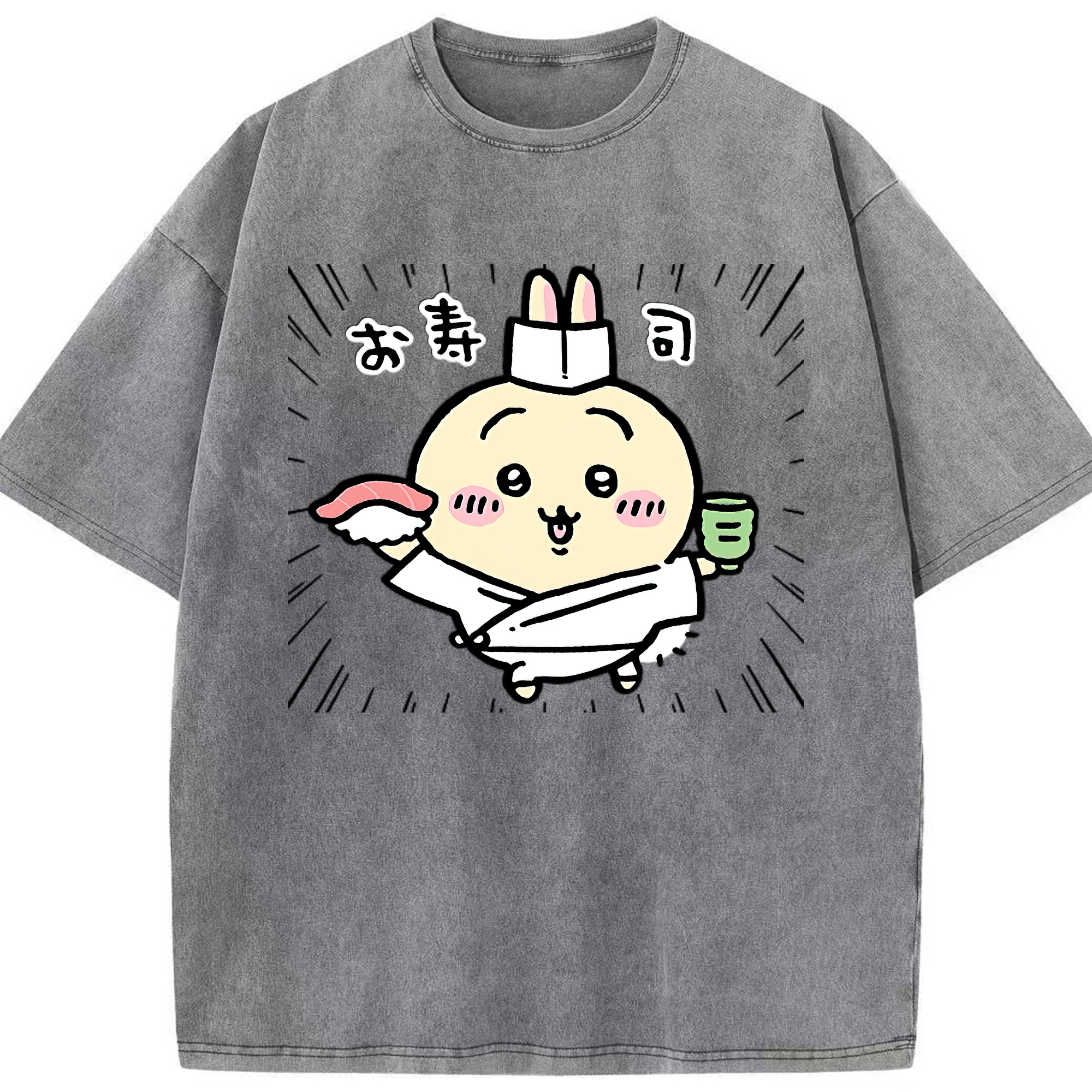 （画像用） ちいかわ うさぎ Chii-kawa usagi 綿100% ヴィンテージ風 半袖Tシャツ（フロントプリント）