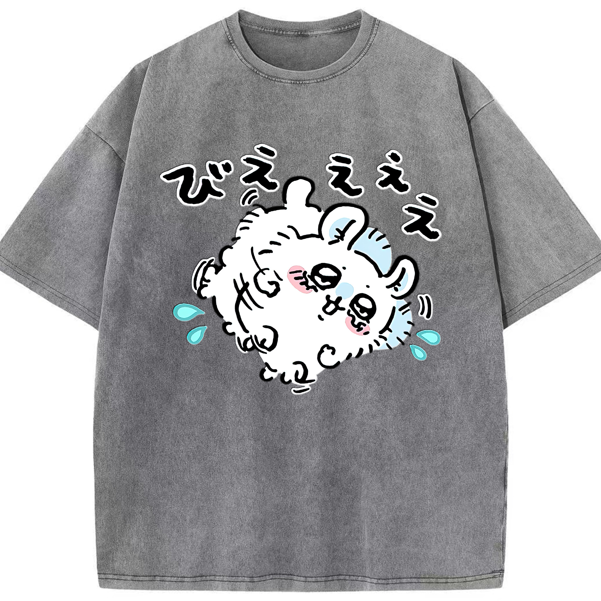 （画像用） ちいかわ モモンガ Chii-kawa Momonga 綿100% ヴィンテージ風 半袖Tシャツ（フロントプリント）