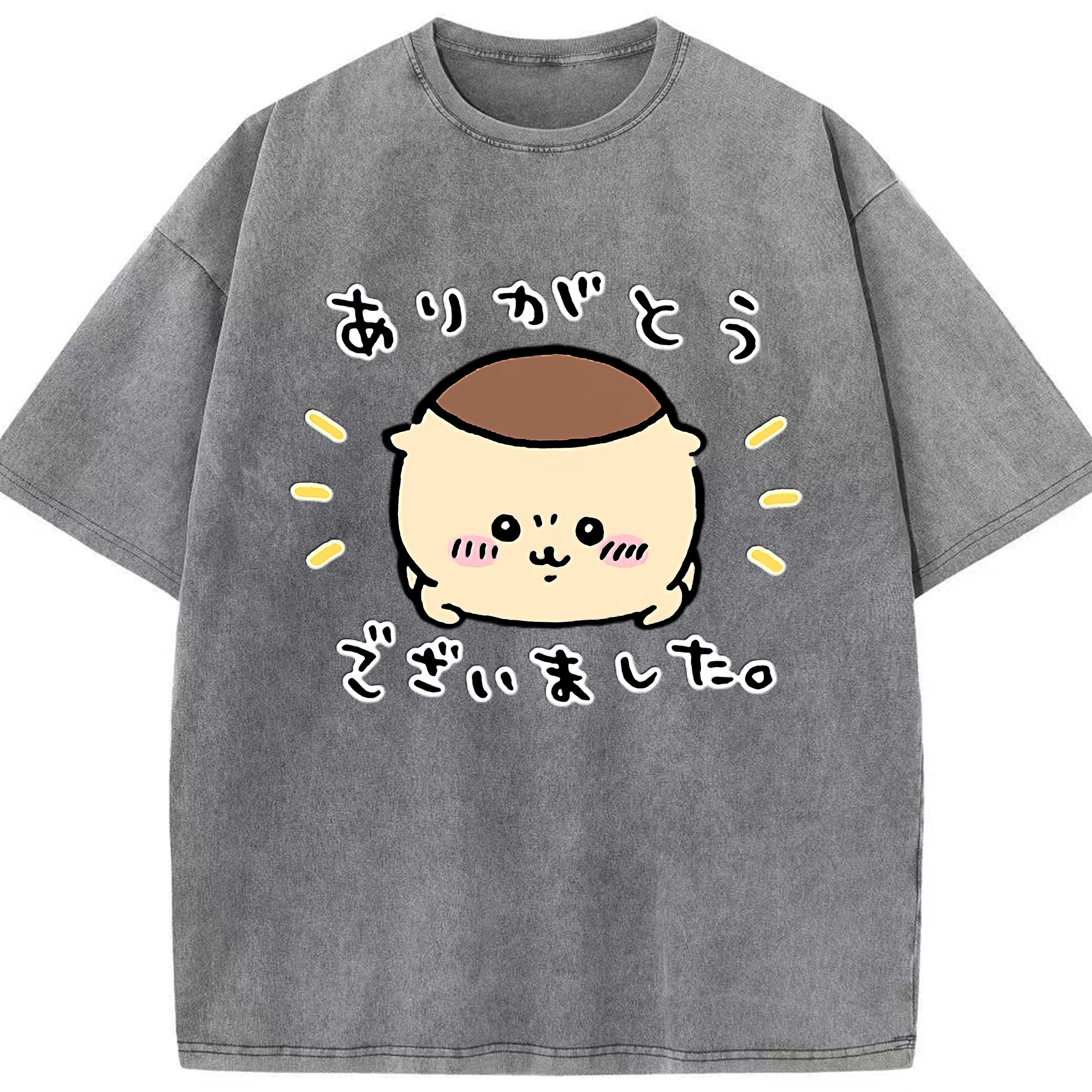 （画像用） ちいかわ くりまんじゅう Chii-kawa kuri manjū 綿100% ヴィンテージ風 半袖Tシャツ（フロントプリント）
