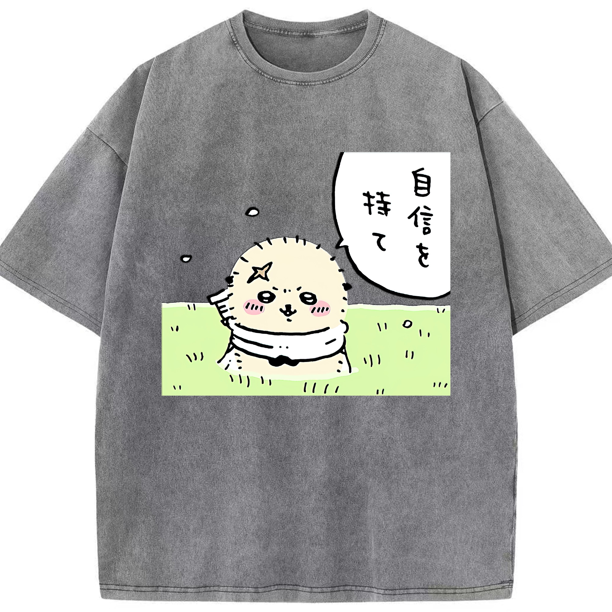 （画像用） ちいかわ ラッコ Chii-kawa Sea otter 綿100% ヴィンテージ風 半袖Tシャツ（フロントプリント）