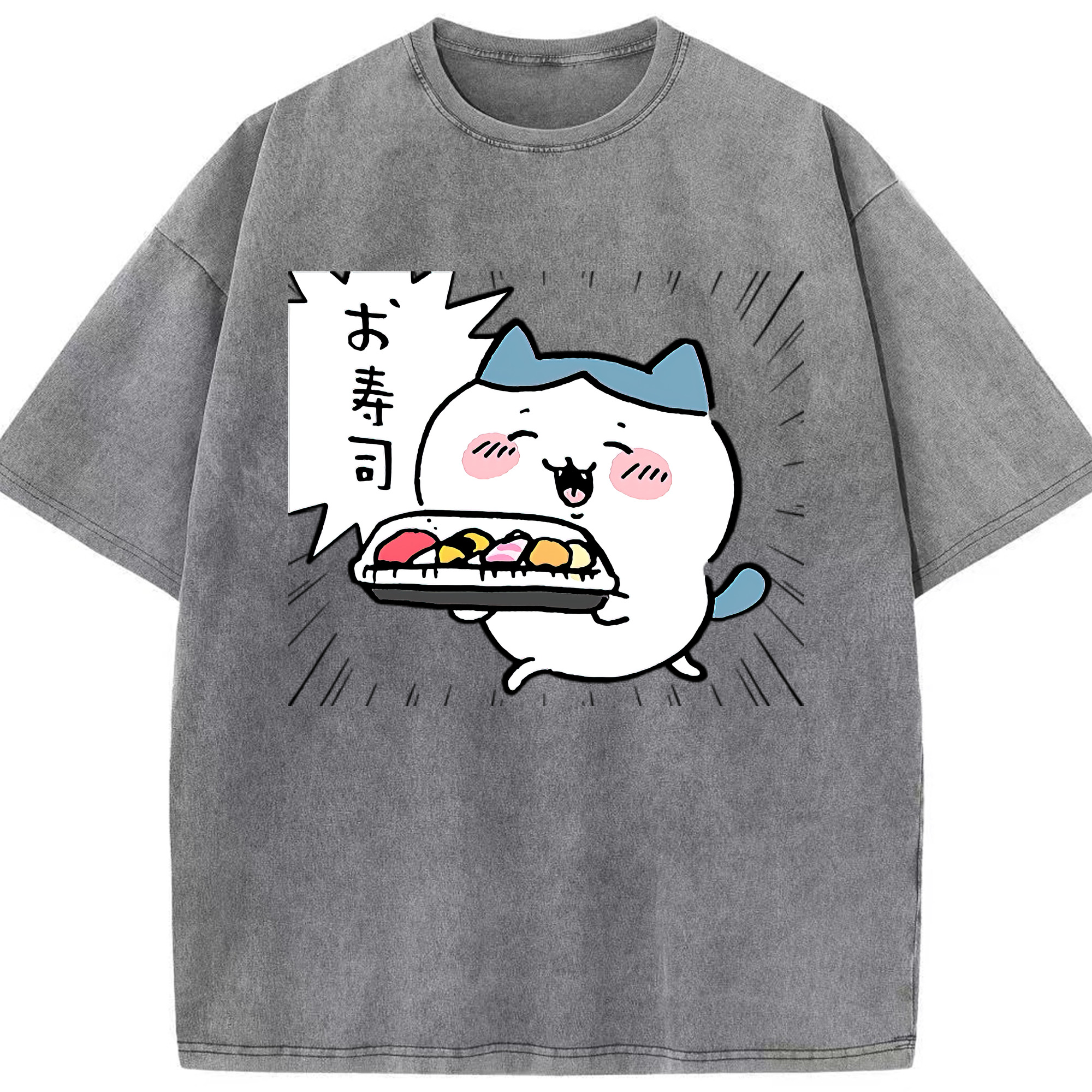 （画像用） ちいかわ ハチワレ Chii-kawa hachiware 綿100% ヴィンテージ風 半袖Tシャツ（フロントプリント）