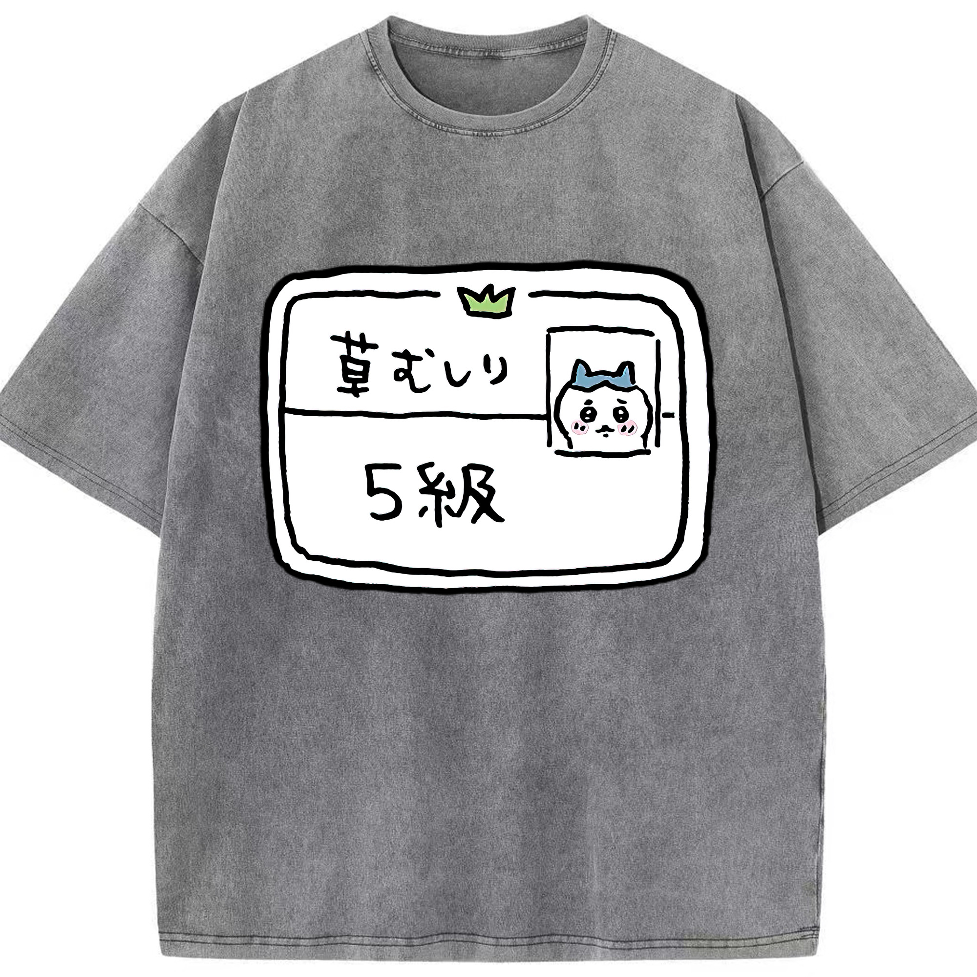（画像用） ちいかわ ハチワレ Chii-kawa hachiware 綿100% ヴィンテージ風 半袖Tシャツ（フロントプリント）