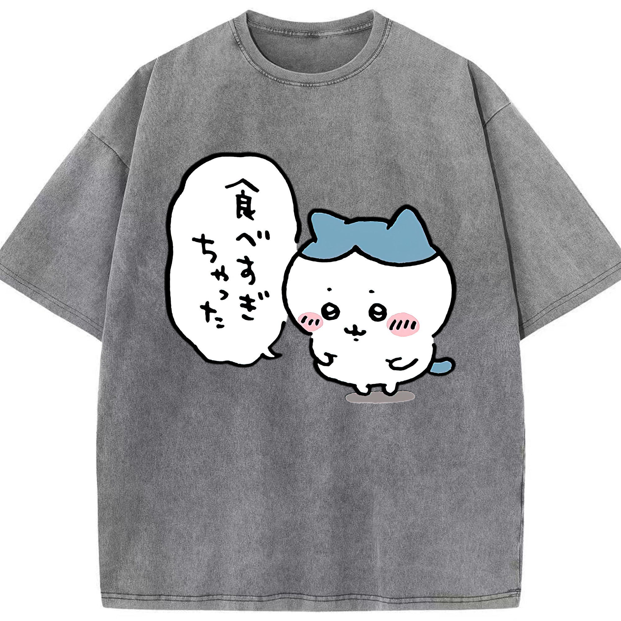 （画像用） ちいかわ ハチワレ Chii-kawa hachiware 綿100% ヴィンテージ風 半袖Tシャツ（フロントプリント）