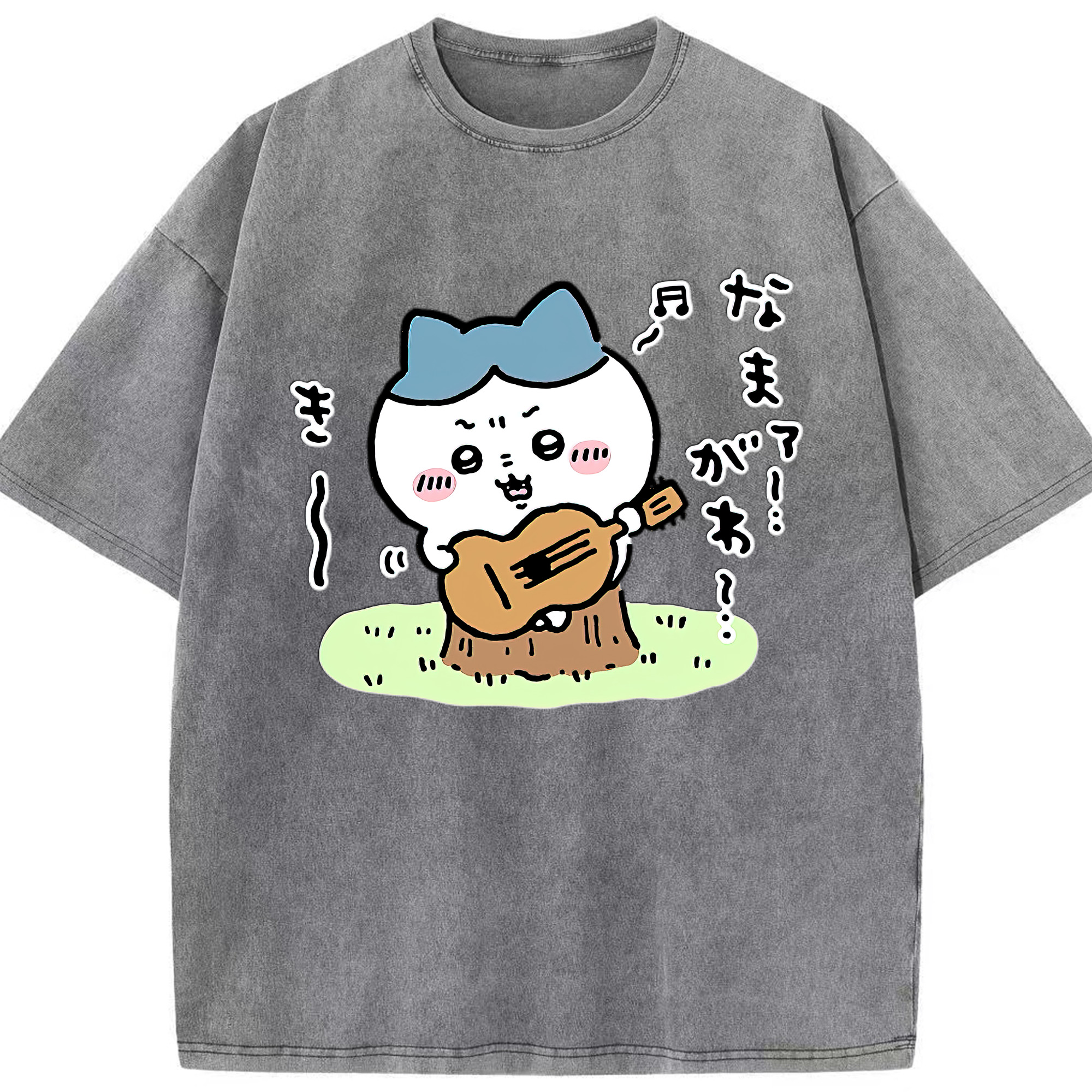 （画像用） ちいかわ ハチワレ Chii-kawa hachiware 綿100% ヴィンテージ風 半袖Tシャツ（フロントプリント）