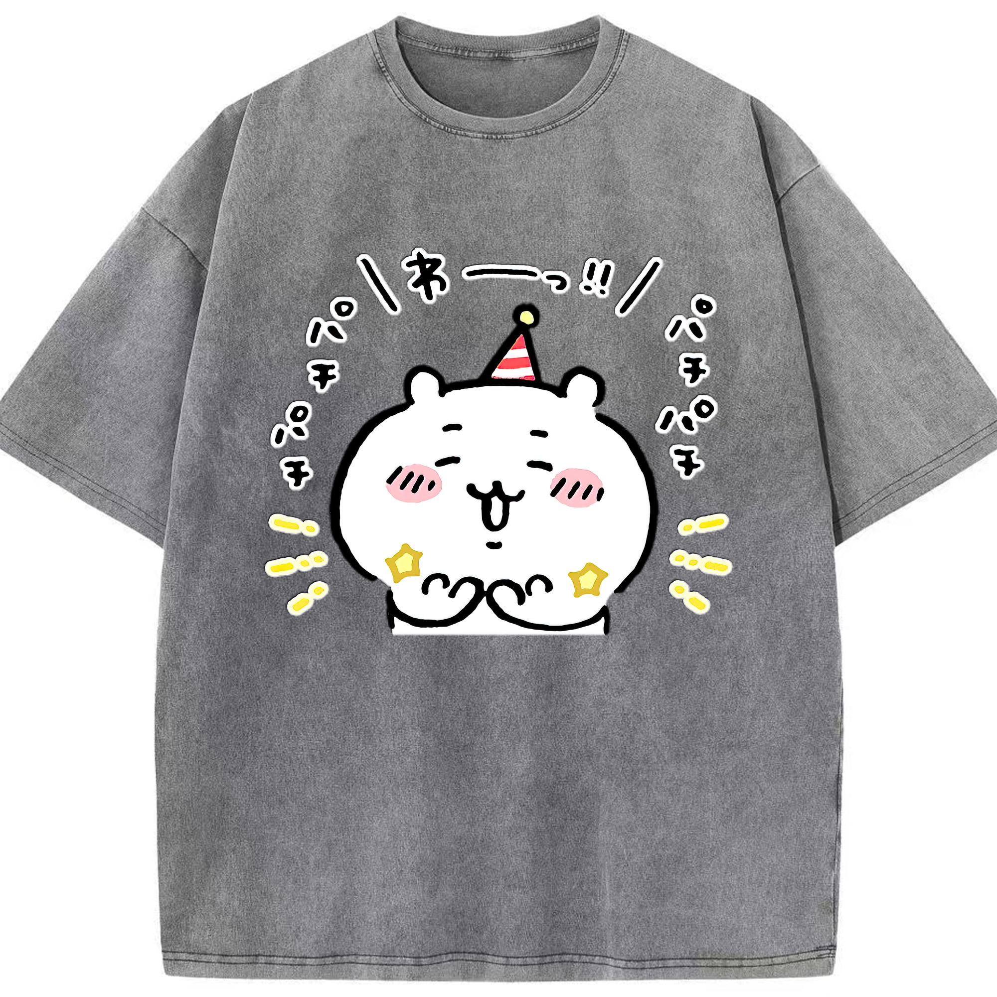 （画像用） ちいかわ ちいかわ Chii-kawa chiikawa 綿100% ヴィンテージ風 半袖Tシャツ（フロントプリント）