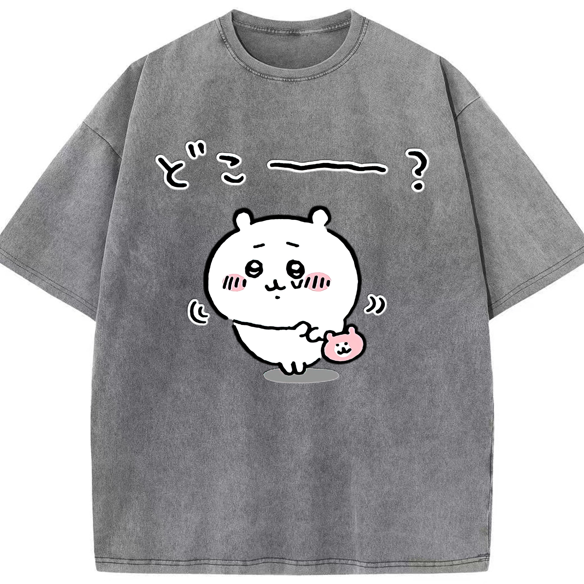 （画像用） ちいかわ ちいかわ Chii-kawa chiikawa 綿100% ヴィンテージ風 半袖Tシャツ（フロントプリント）