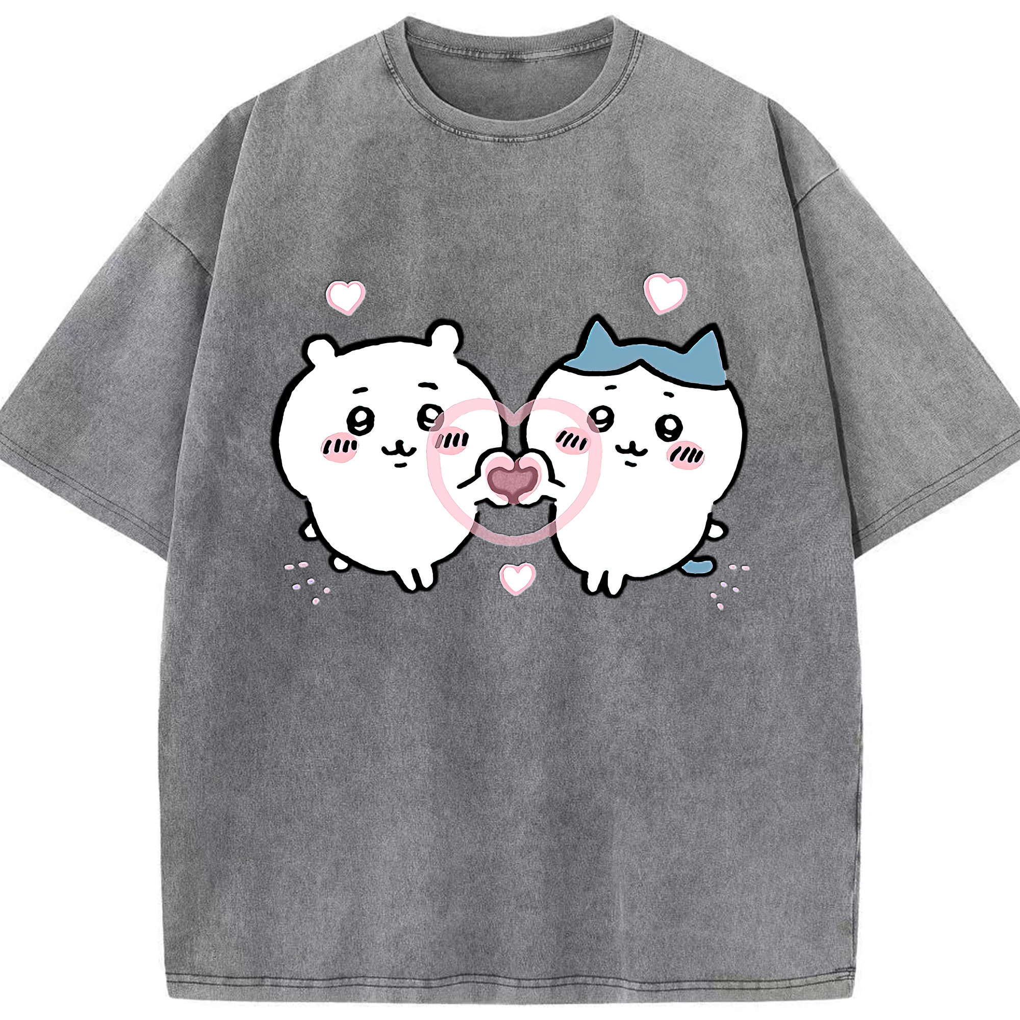 （画像用） ちいかわ ちいかわ Chii-kawa chiikawa 綿100% ヴィンテージ風 半袖Tシャツ（フロントプリント）