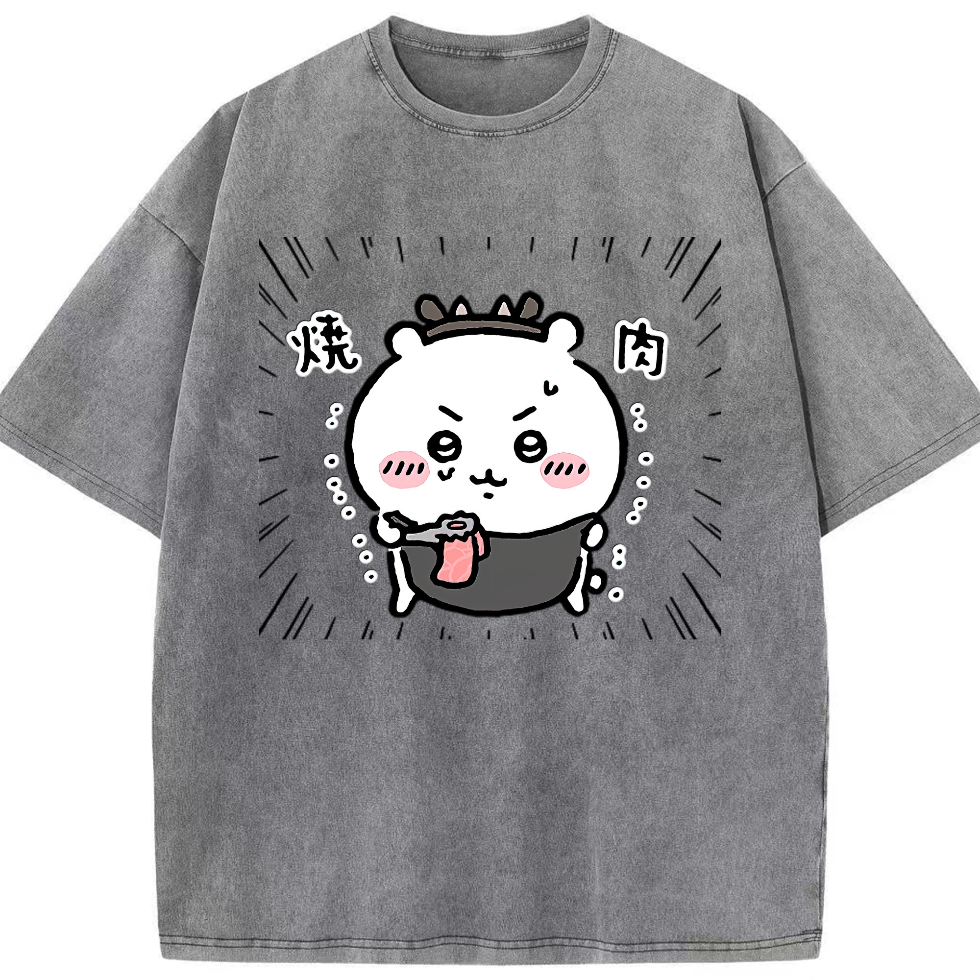 （画像用） ちいかわ ちいかわ Chii-kawa chiikawa 綿100% ヴィンテージ風 半袖Tシャツ（フロントプリント）