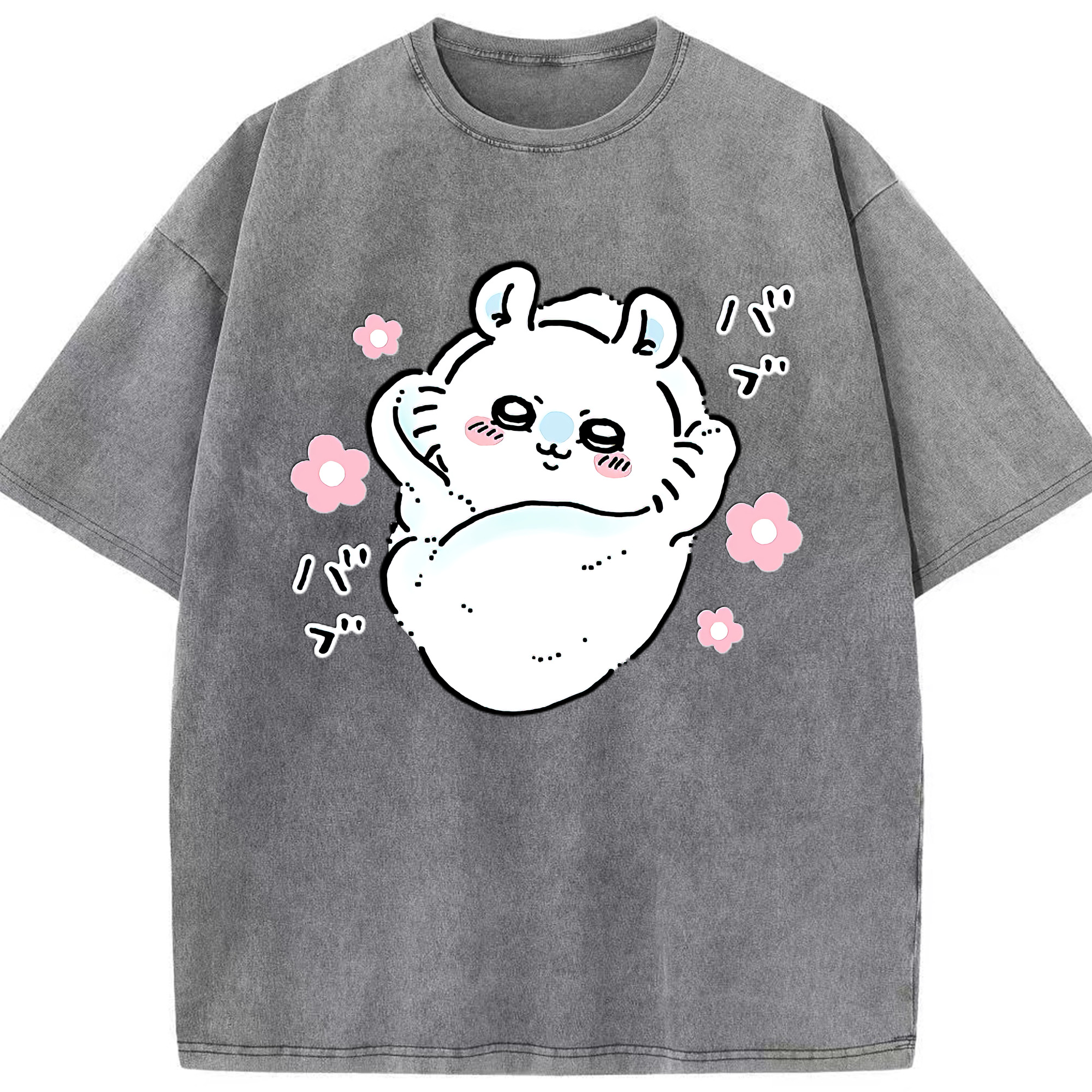 （画像用） ちいかわ モモンガ Chii-kawa Momonga 綿100% ヴィンテージ風 半袖Tシャツ（フロントプリント）