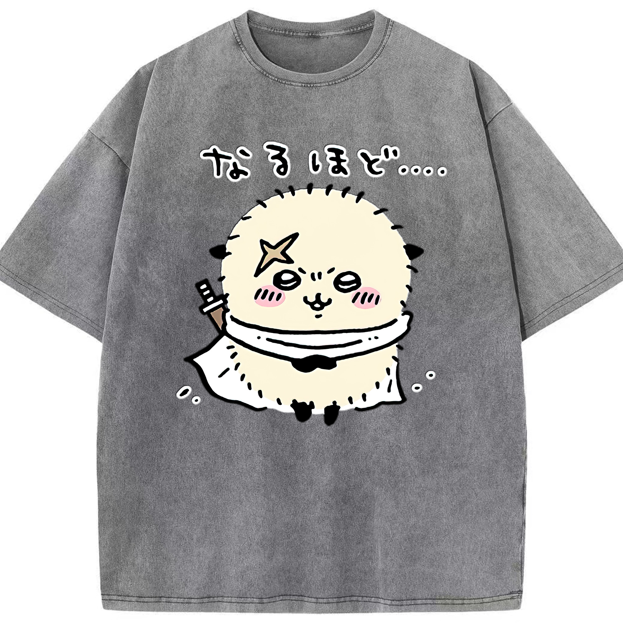 （画像用） ちいかわ ラッコ Chii-kawa Sea otter 綿100% ヴィンテージ風 半袖Tシャツ（フロントプリント）