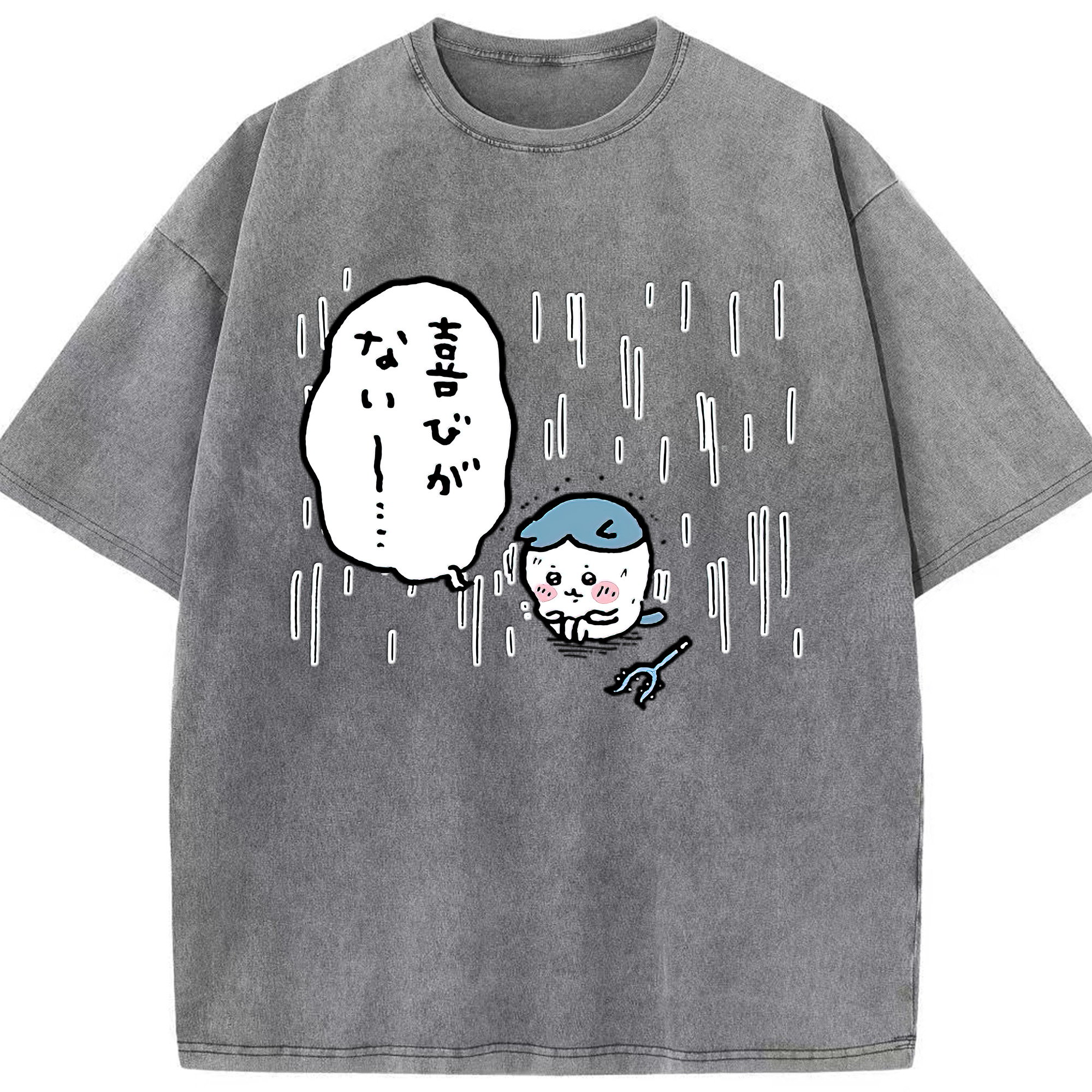 （画像用） ちいかわ ハチワレ Chii-kawa hachiware 綿100% ヴィンテージ風 半袖Tシャツ（フロントプリント）