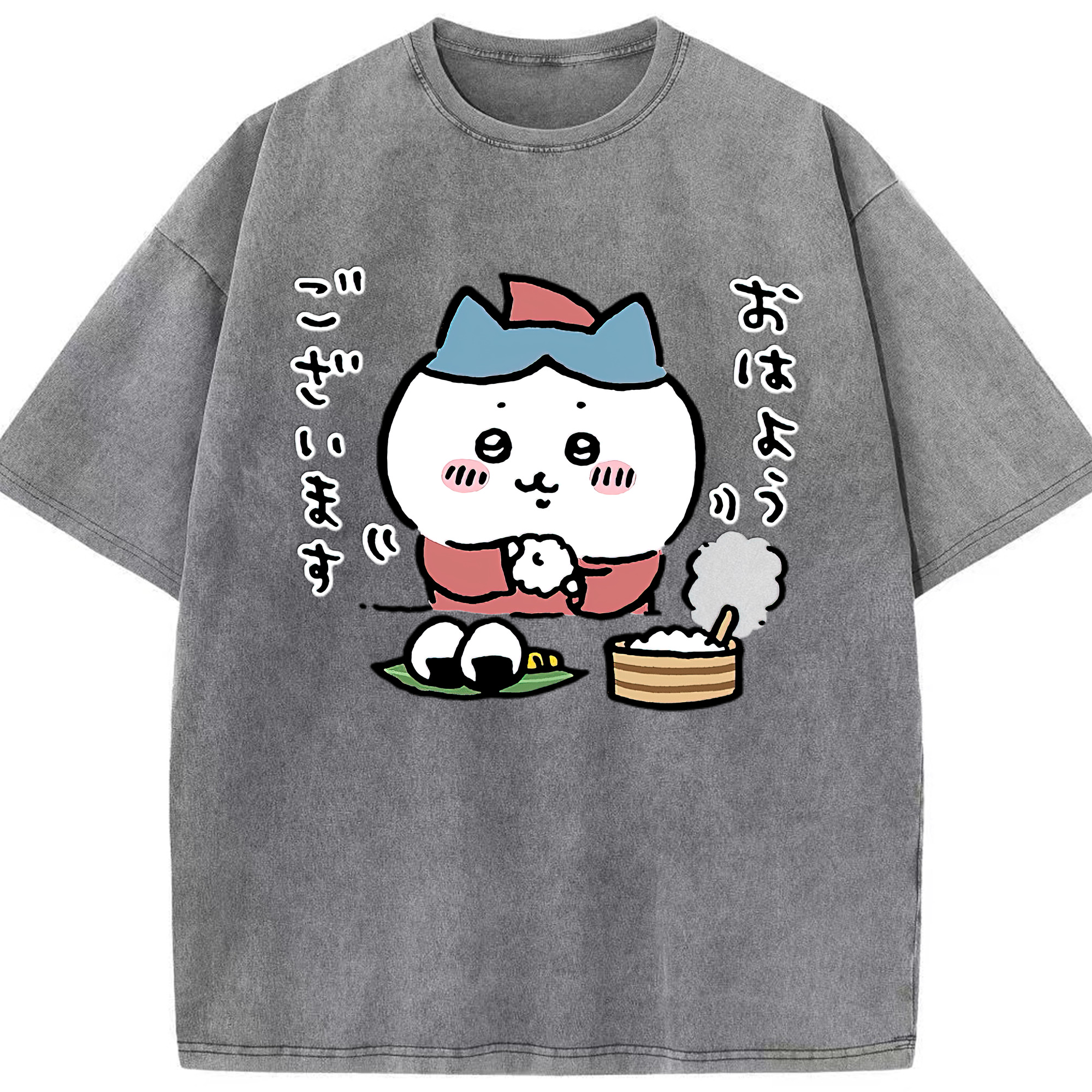 （画像用） ちいかわ ハチワレ Chii-kawa hachiware 綿100% ヴィンテージ風 半袖Tシャツ（フロントプリント）
