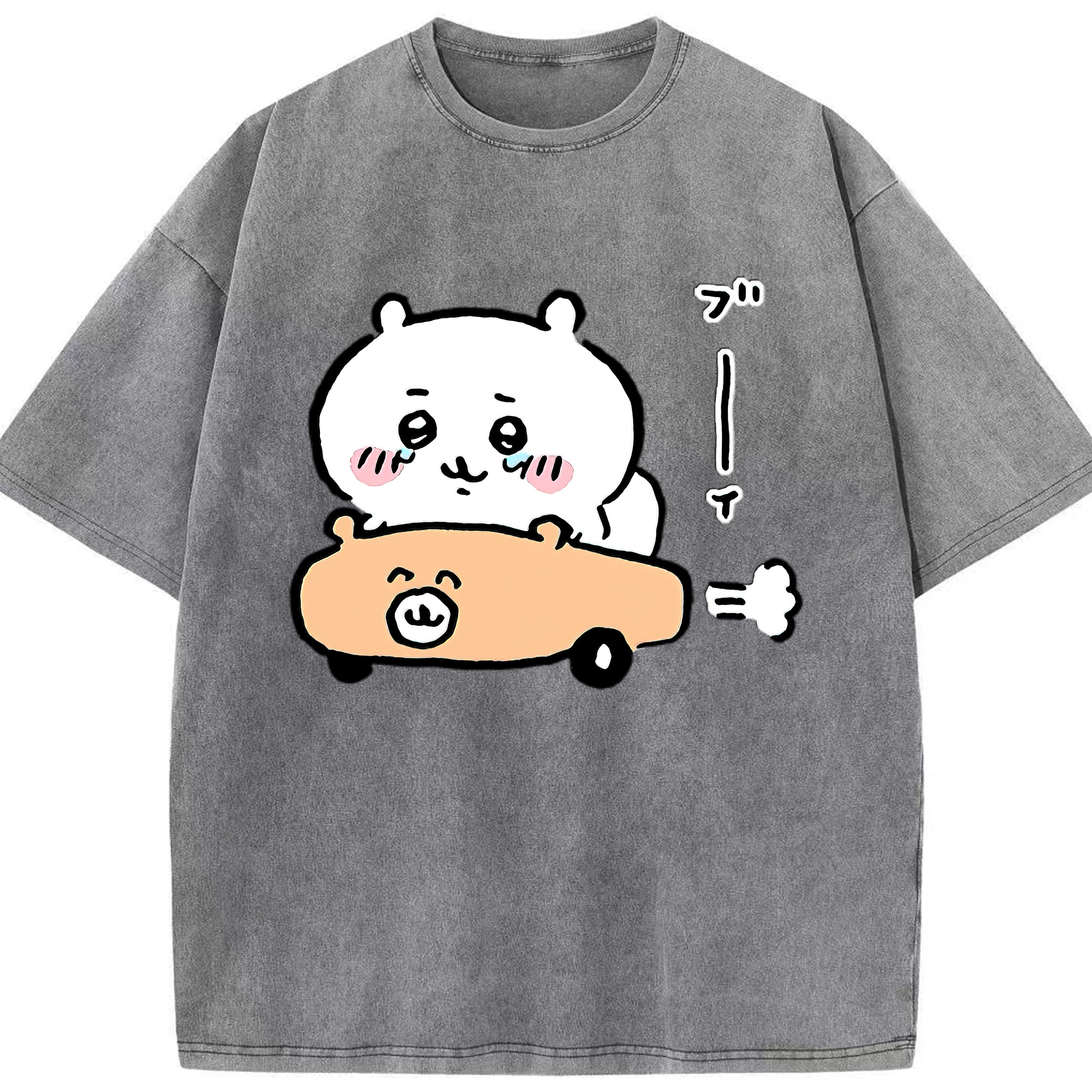 （画像用） ちいかわ ちいかわ Chii-kawa chiikawa 綿100% ヴィンテージ風 半袖Tシャツ（フロントプリント）