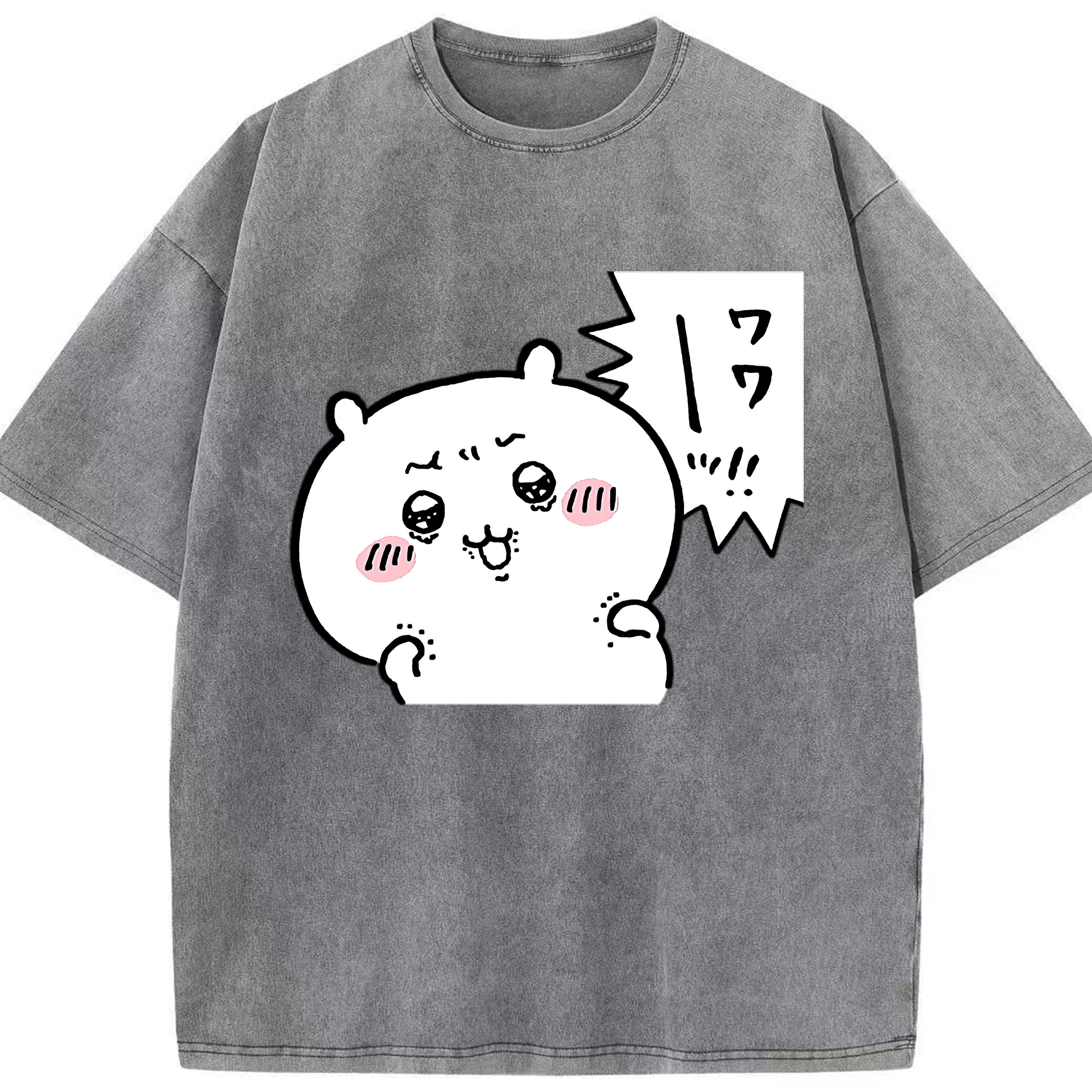 （画像用） ちいかわ ちいかわ Chii-kawa chiikawa 綿100% ヴィンテージ風 半袖Tシャツ（フロントプリント）