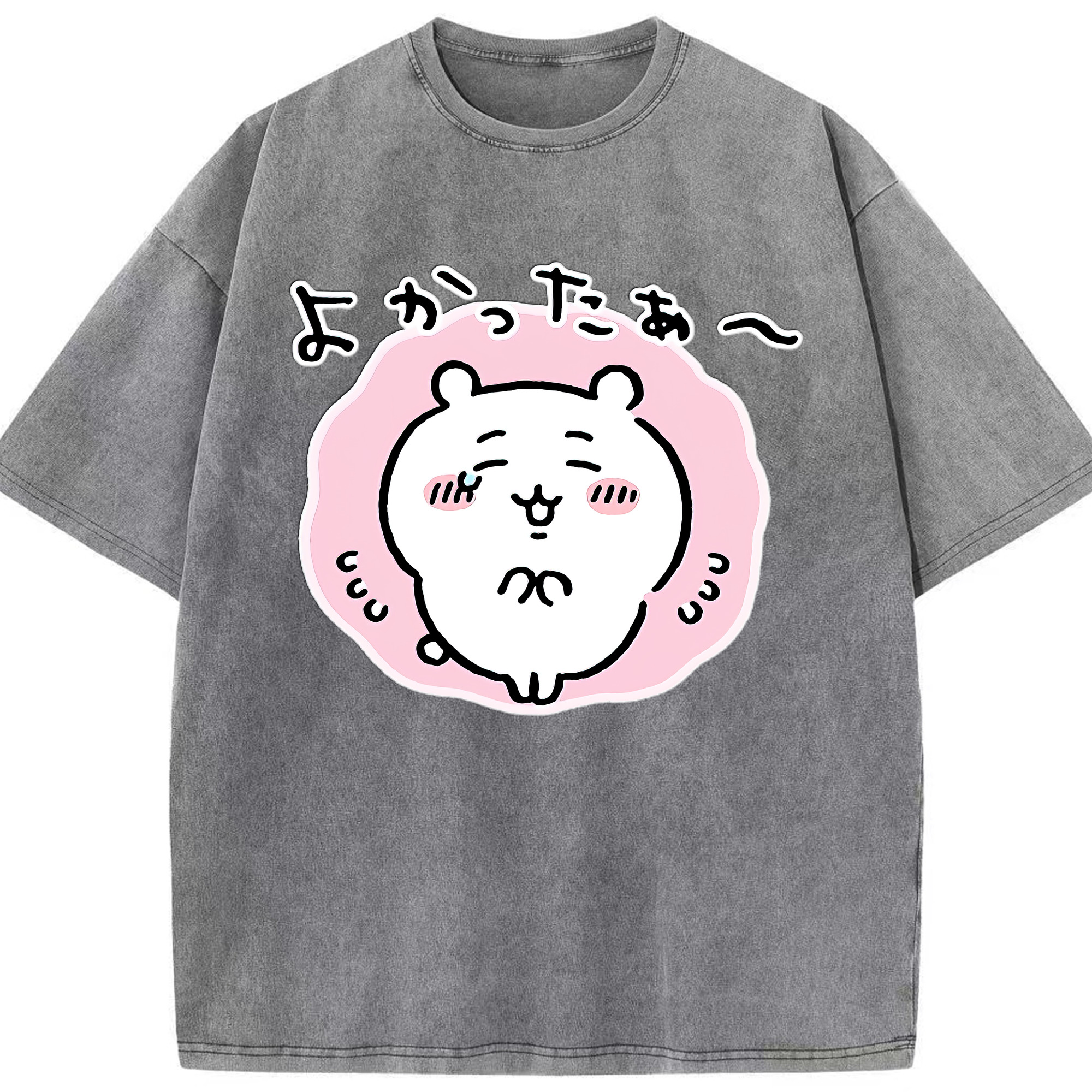 （画像用） ちいかわ ちいかわ Chii-kawa chiikawa 綿100% ヴィンテージ風 半袖Tシャツ（フロントプリント）