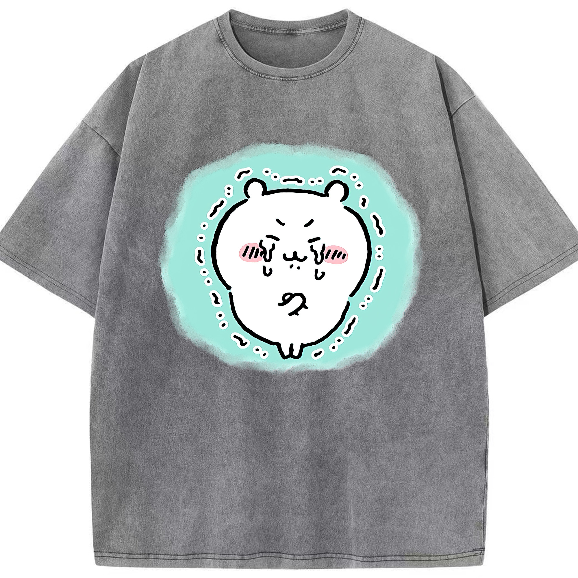 （画像用） ちいかわ ちいかわ Chii-kawa chiikawa 綿100% ヴィンテージ風 半袖Tシャツ（フロントプリント）