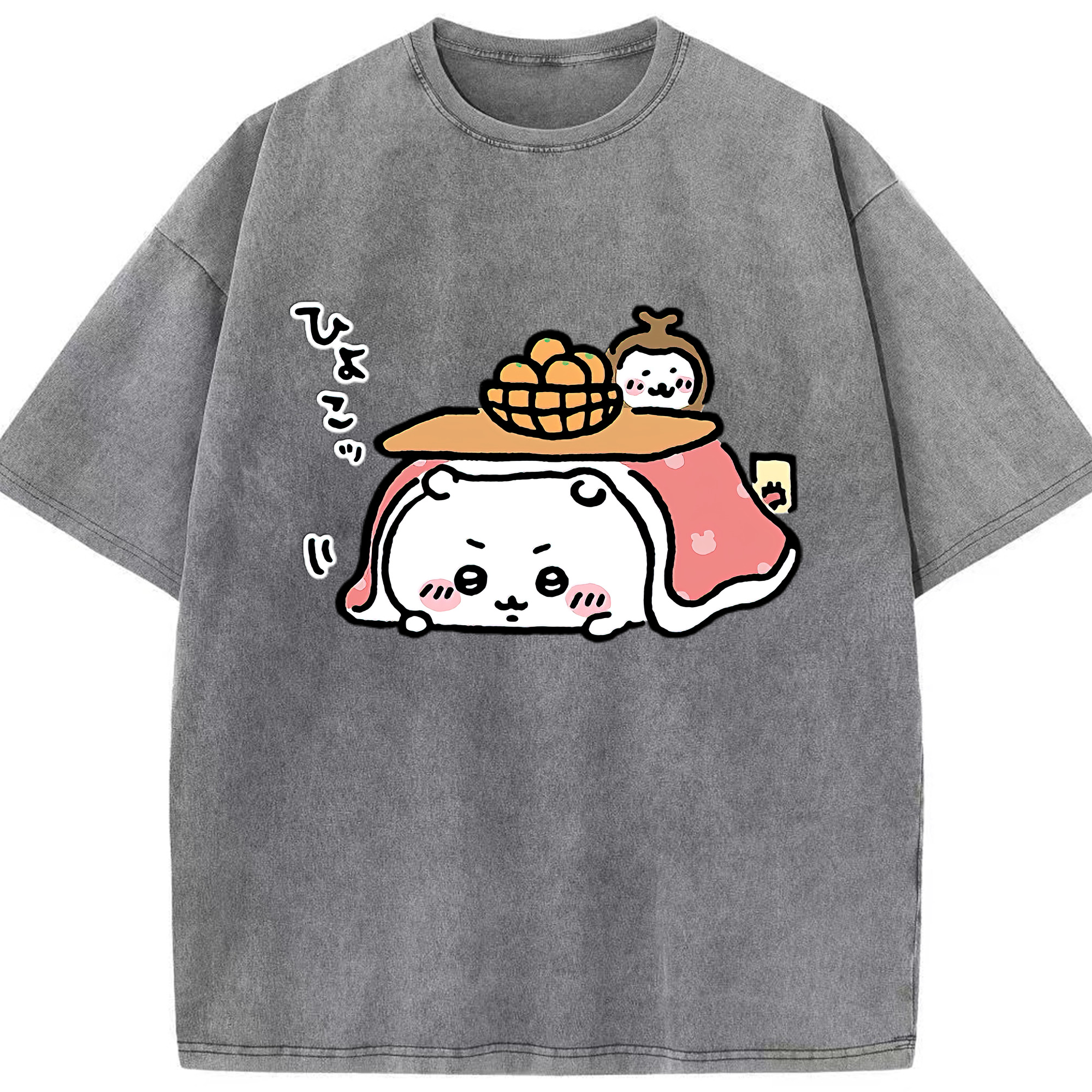 （画像用） ちいかわ ちいかわ Chii-kawa chiikawa 綿100% ヴィンテージ風 半袖Tシャツ（フロントプリント）
