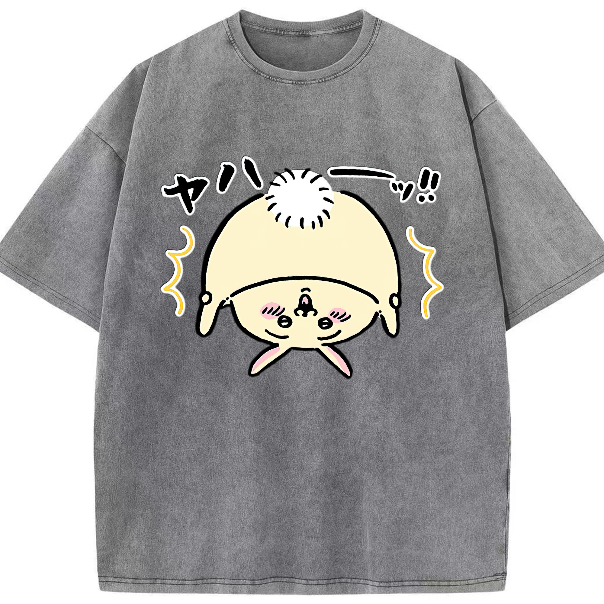 （画像用） ちいかわ うさぎ Chii-kawa usagi 綿100% ヴィンテージ風 半袖Tシャツ（フロントプリント）