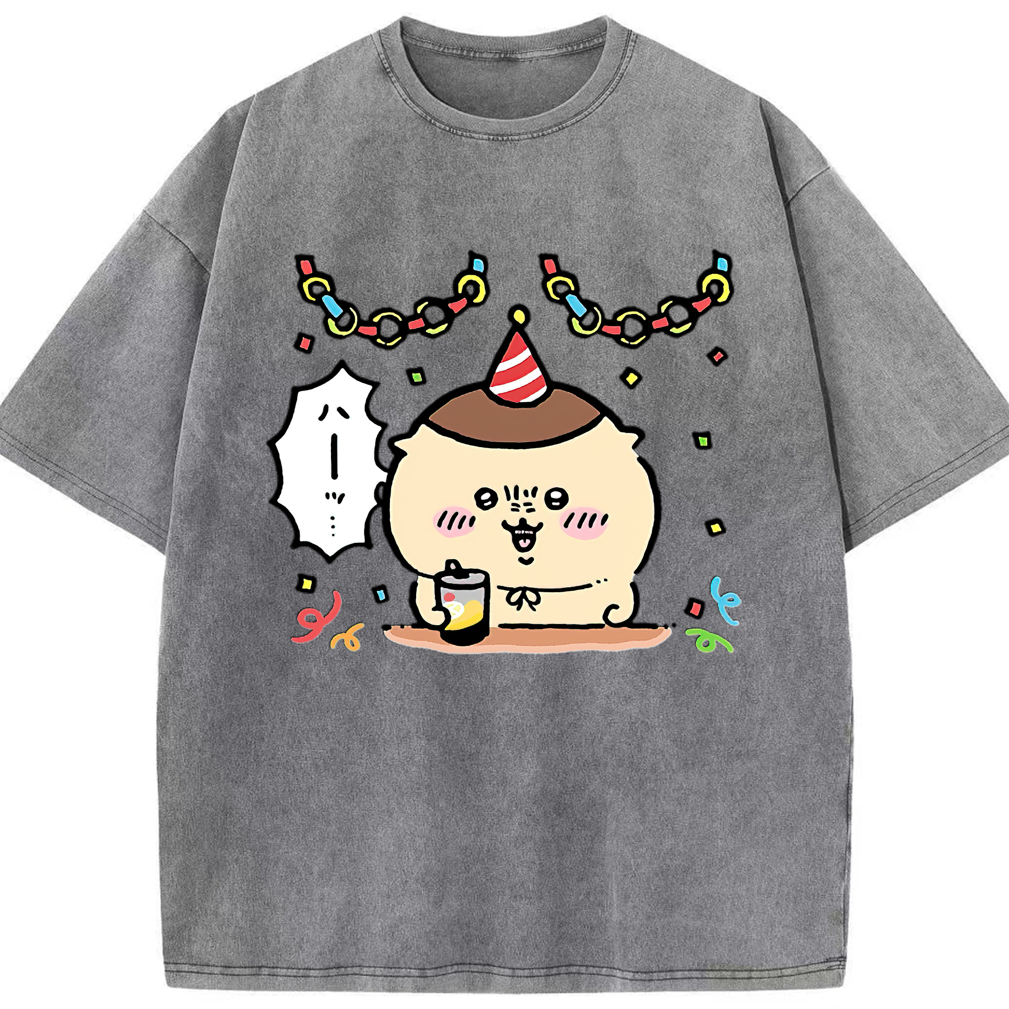 （画像用） ちいかわ くりまんじゅう Chii-kawa kuri manjū 綿100% ヴィンテージ風 半袖Tシャツ（フロントプリント）