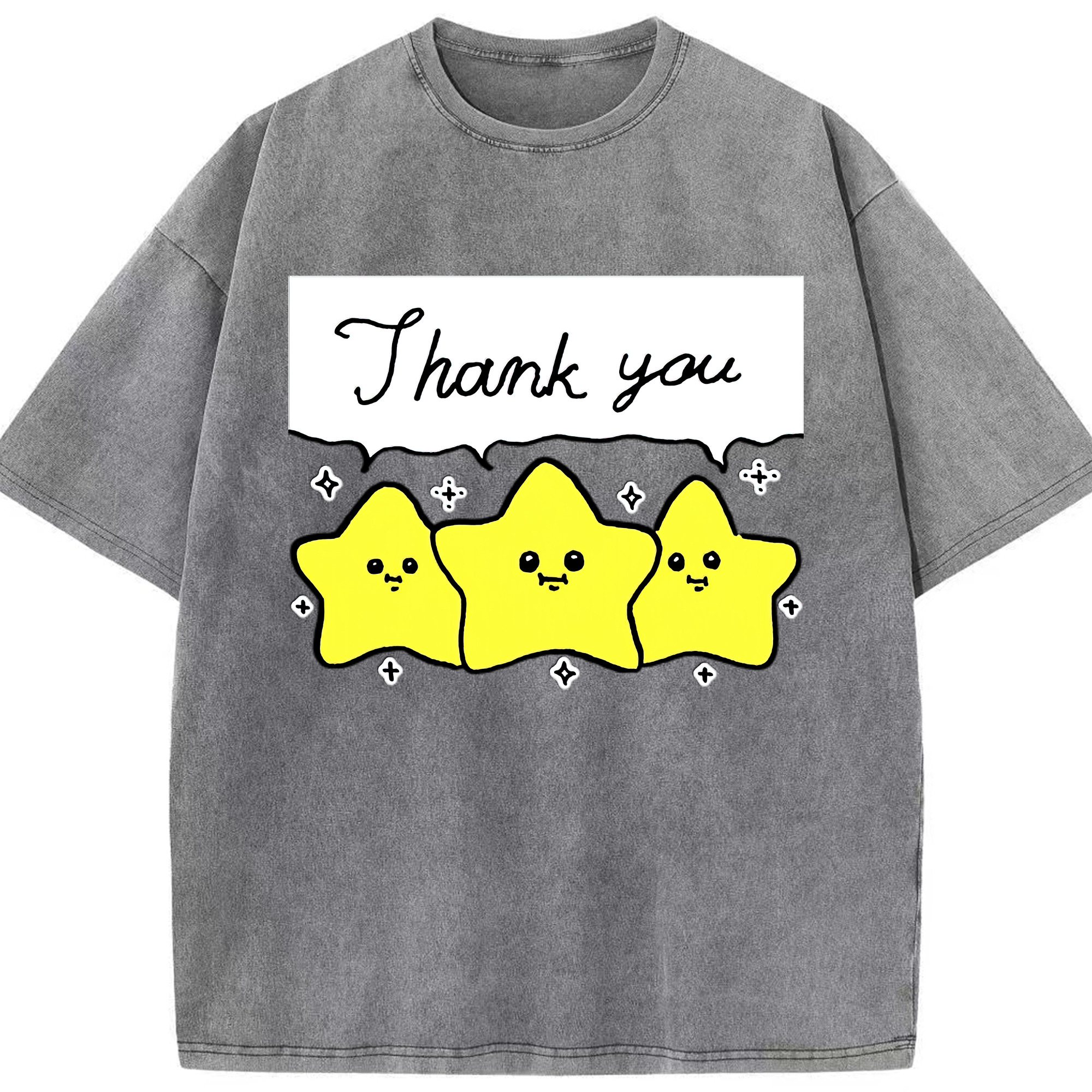 （画像用） ちいかわ 流れ星 Chii-kawa Shooting star 綿100% ヴィンテージ風 半袖Tシャツ（フロントプリント）