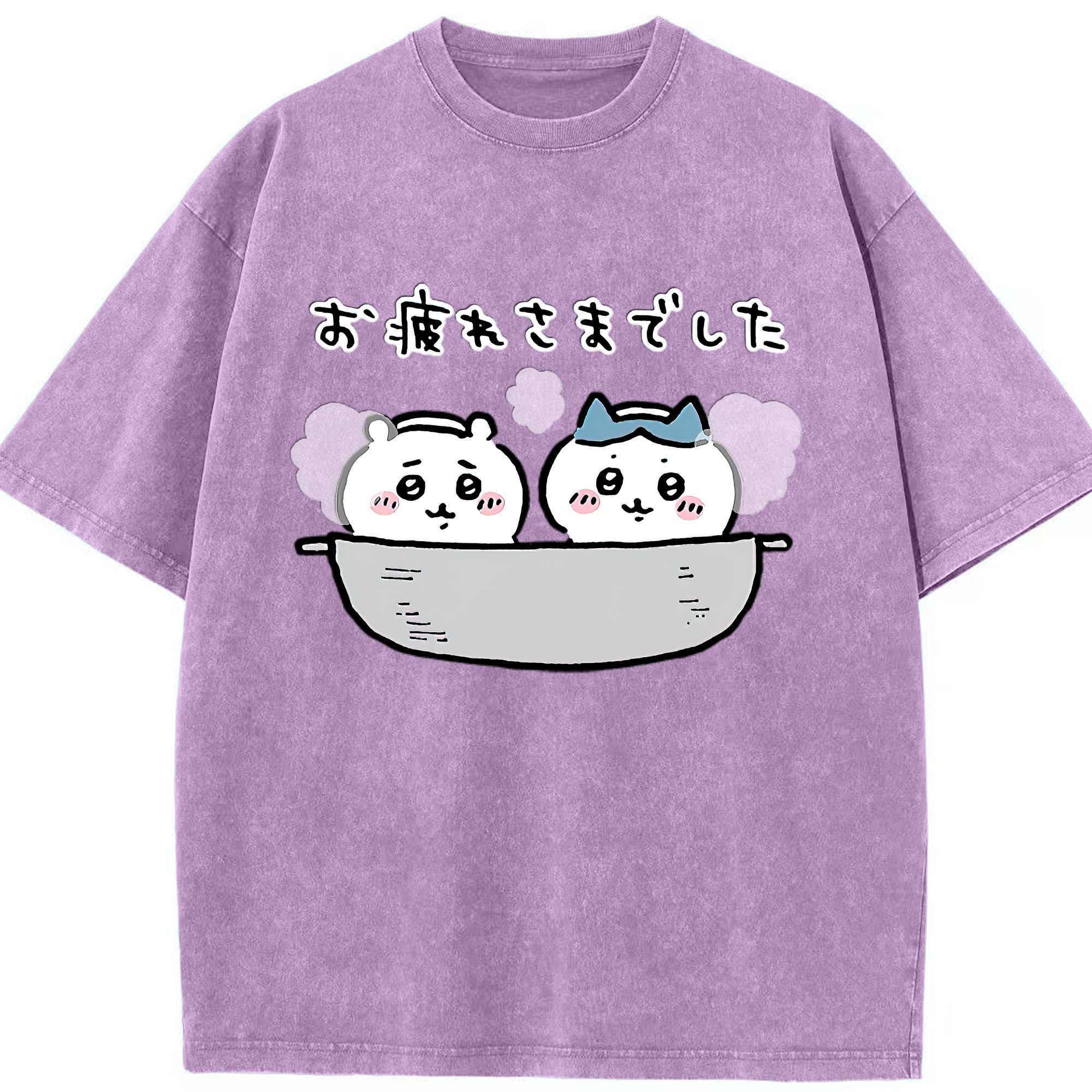 （画像用） ちいかわ ハチワレ Chii-kawa hachiware 綿100% ヴィンテージ風 半袖Tシャツ（フロントプリント）