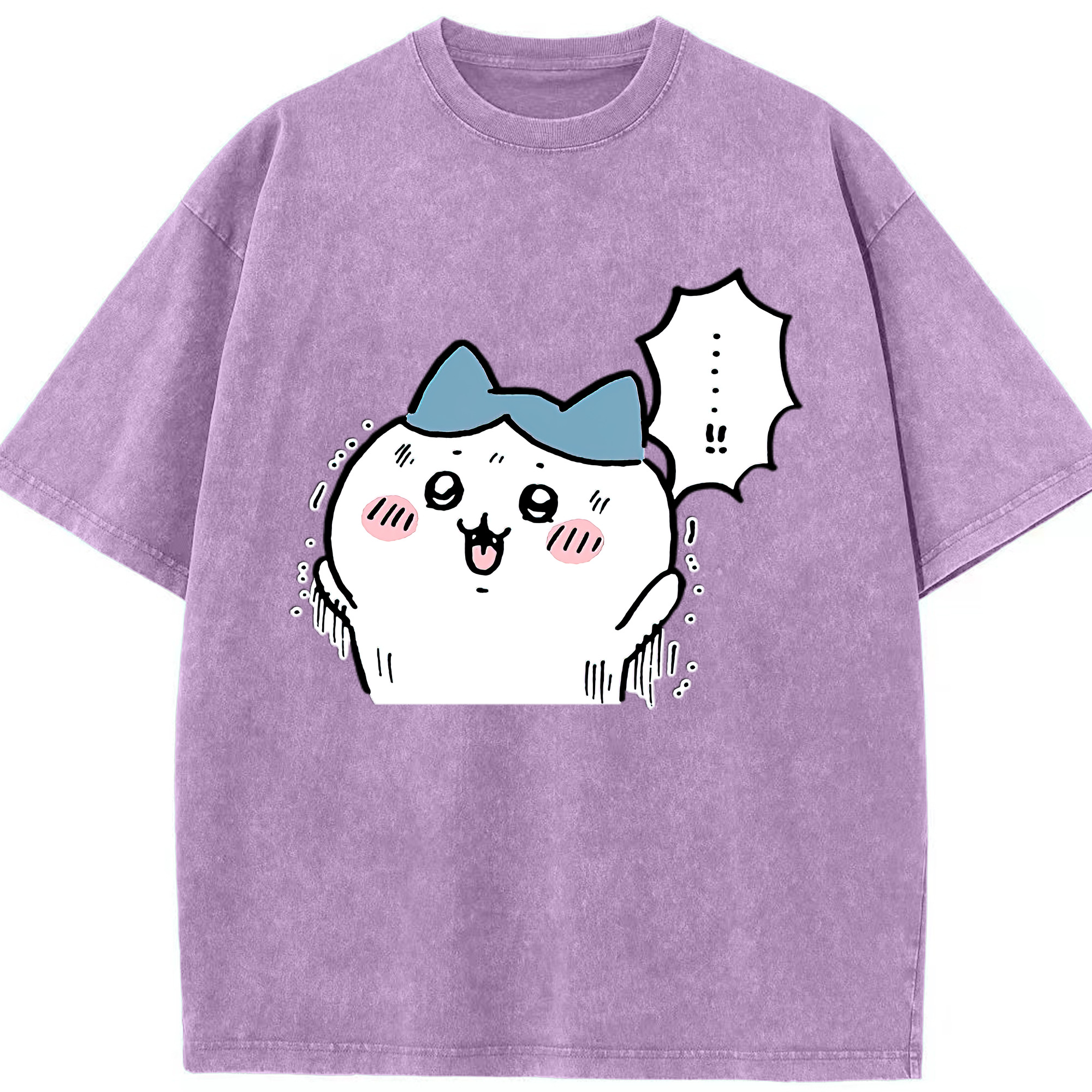 （画像用） ちいかわ ハチワレ Chii-kawa hachiware 綿100% ヴィンテージ風 半袖Tシャツ（フロントプリント）