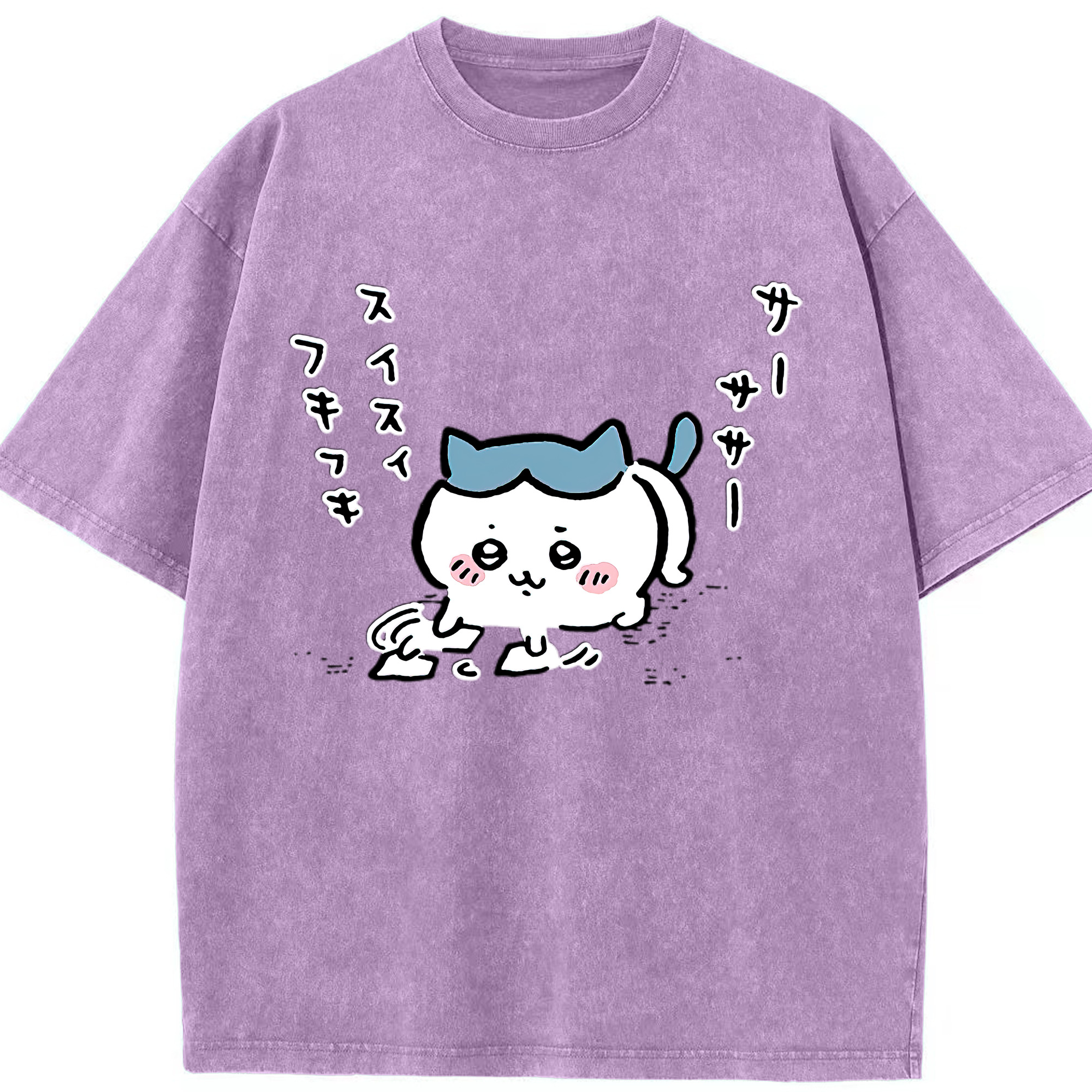 （画像用） ちいかわ ハチワレ Chii-kawa hachiware 綿100% ヴィンテージ風 半袖Tシャツ（フロントプリント）