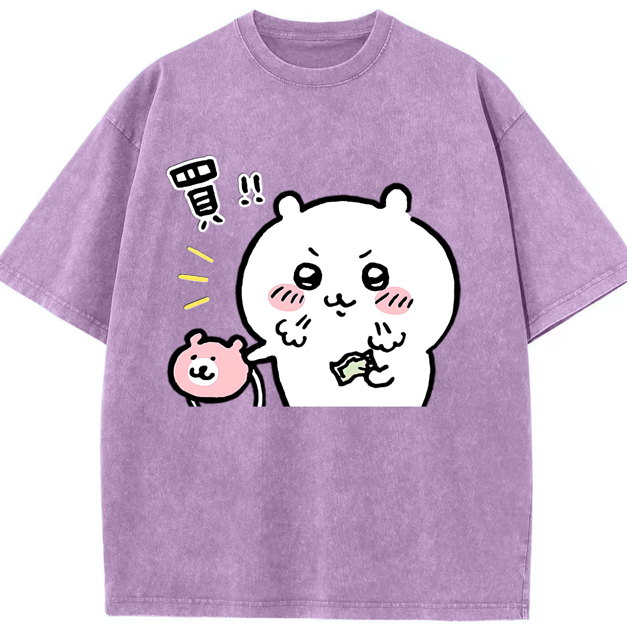 （画像用） ちいかわ ちいかわ Chii-kawa chiikawa 綿100% ヴィンテージ風 半袖Tシャツ（フロントプリント）