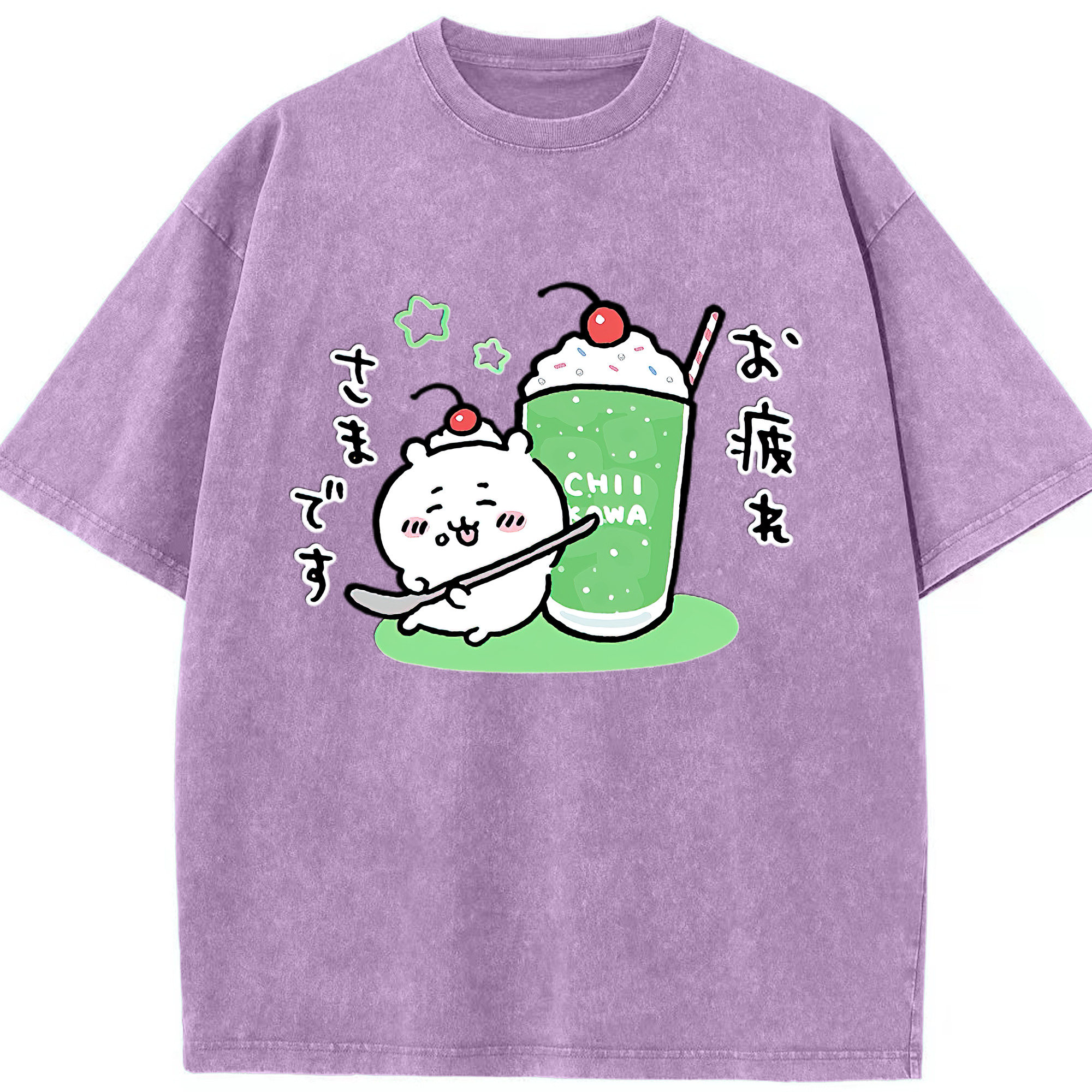 （画像用） ちいかわ ちいかわ Chii-kawa chiikawa 綿100% ヴィンテージ風 半袖Tシャツ（フロントプリント）