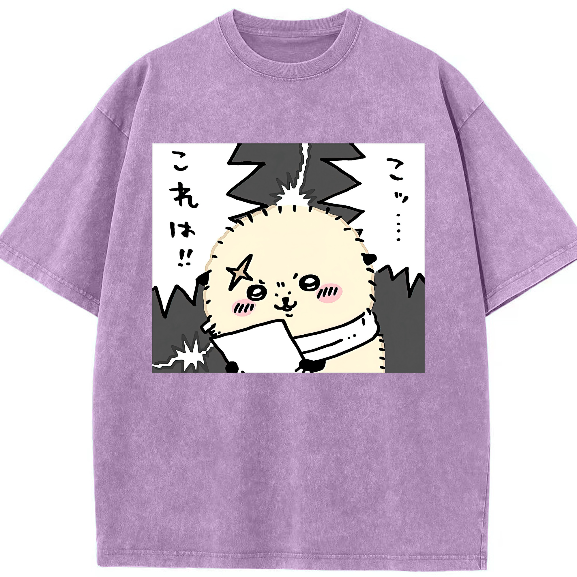 （画像用） ちいかわ ラッコ Chii-kawa Sea otter 綿100% ヴィンテージ風 半袖Tシャツ（フロントプリント）