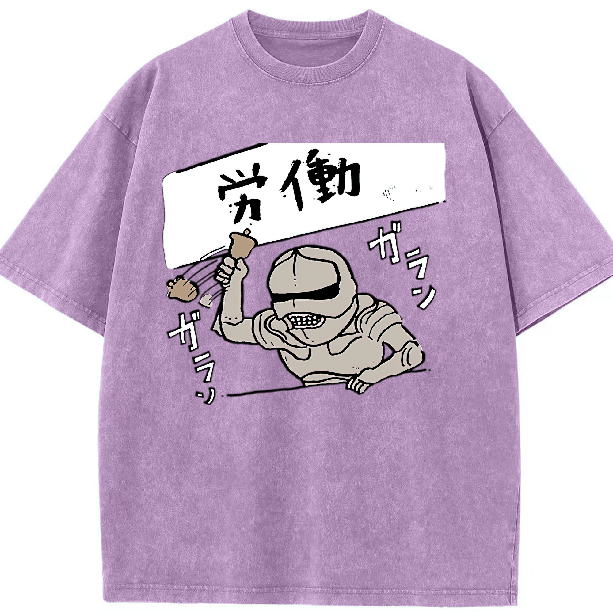 （画像用） ちいかわ 労働の鎧さん Chii-kawa Mr. Armor of Labor 綿100% ヴィンテージ風 半袖Tシャツ（フロントプリント）