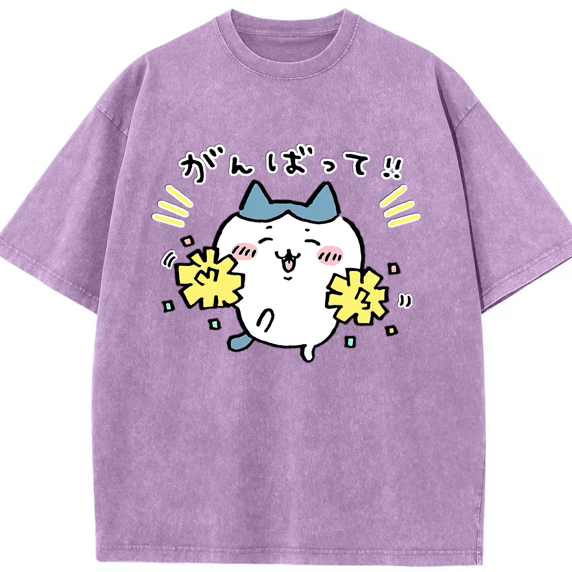 （画像用） ちいかわ ハチワレ Chii-kawa hachiware 綿100% ヴィンテージ風 半袖Tシャツ（フロントプリント）