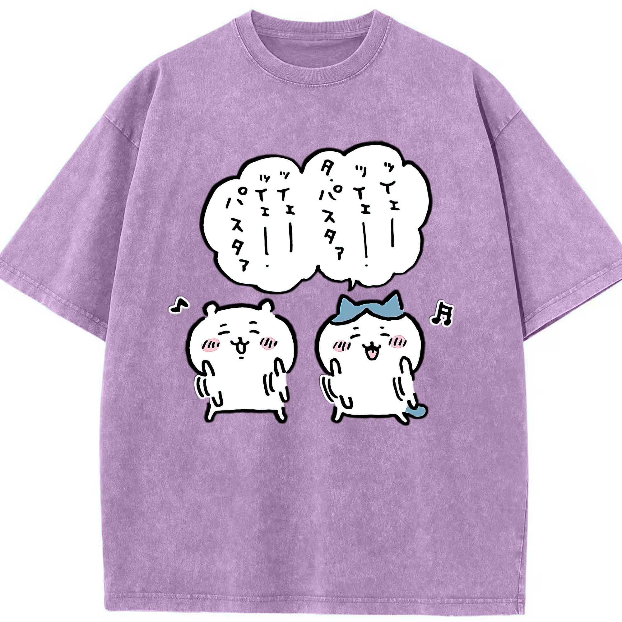 （画像用） ちいかわ ハチワレ Chii-kawa hachiware 綿100% ヴィンテージ風 半袖Tシャツ（フロントプリント）