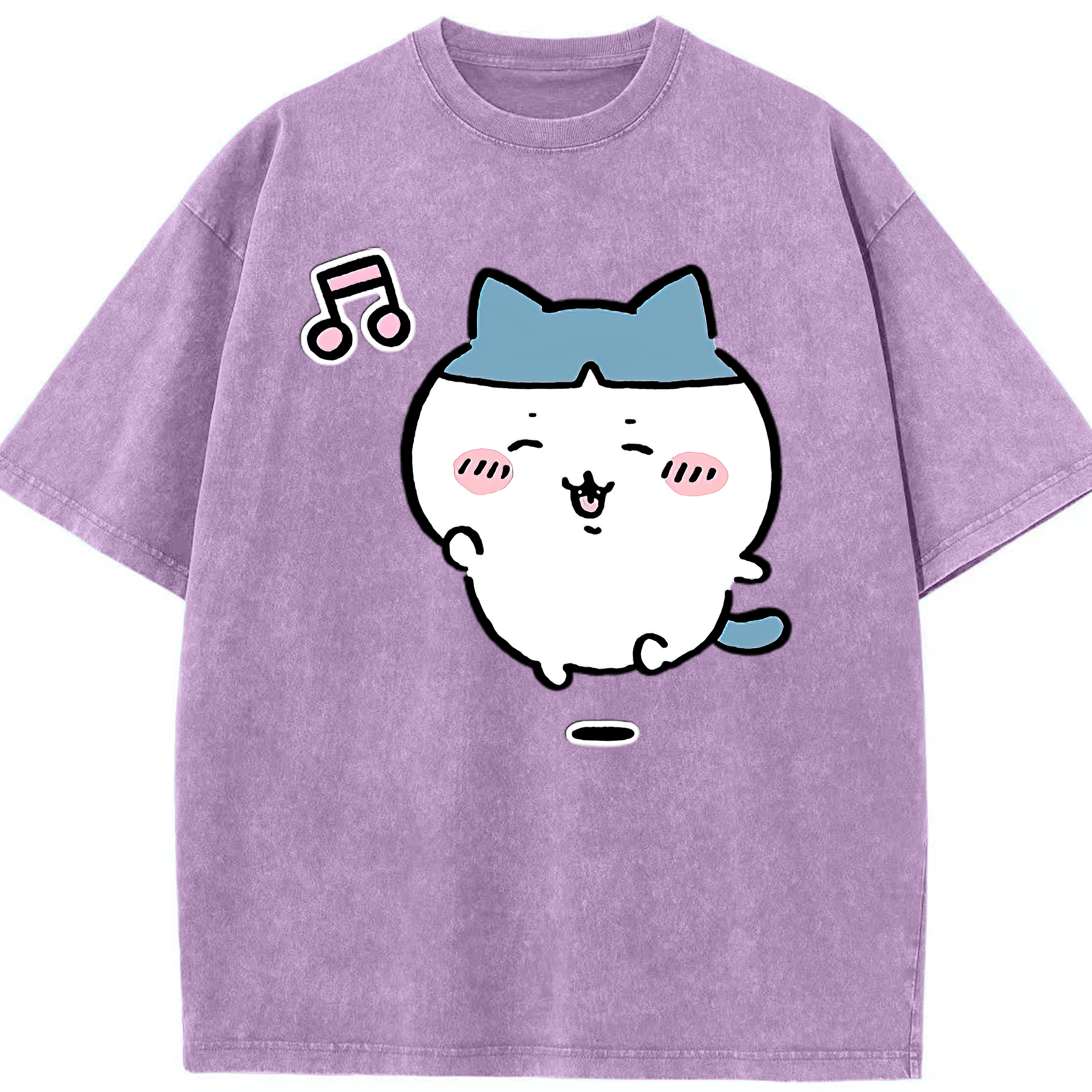 （画像用） ちいかわ ハチワレ Chii-kawa hachiware 綿100% ヴィンテージ風 半袖Tシャツ（フロントプリント）