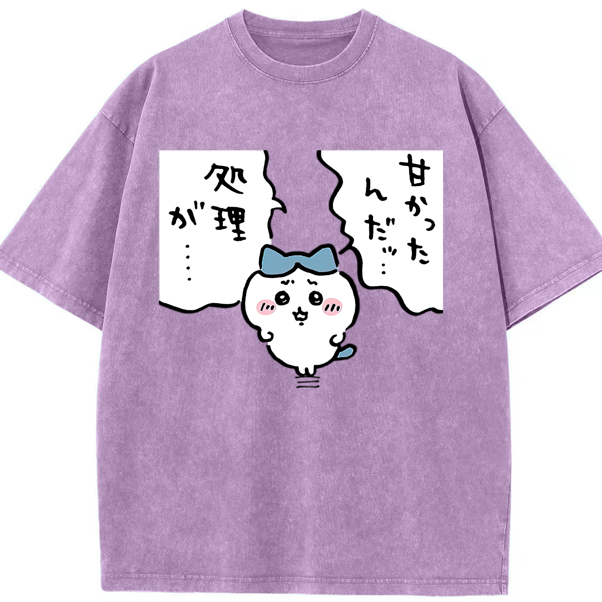 （画像用） ちいかわ ハチワレ Chii-kawa hachiware 綿100% ヴィンテージ風 半袖Tシャツ（フロントプリント）