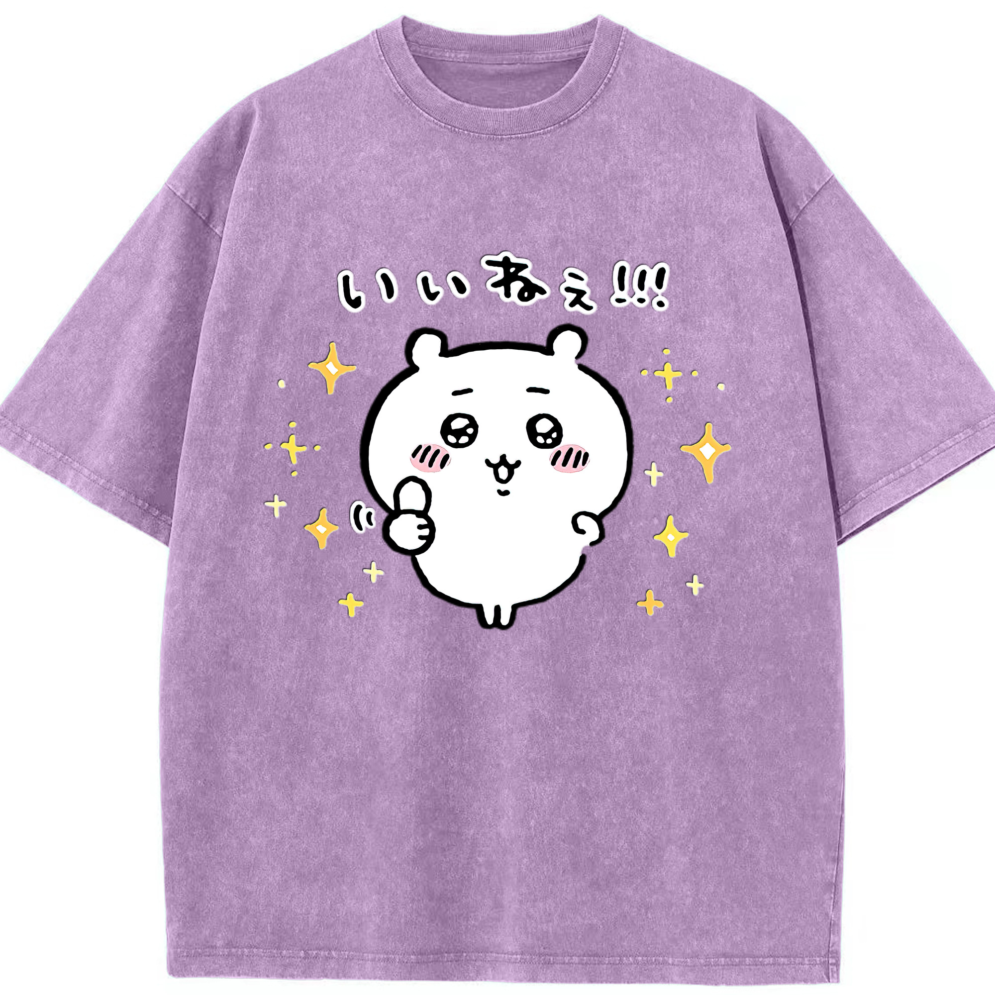 （画像用） ちいかわ ちいかわ Chii-kawa chiikawa 綿100% ヴィンテージ風 半袖Tシャツ（フロントプリント）